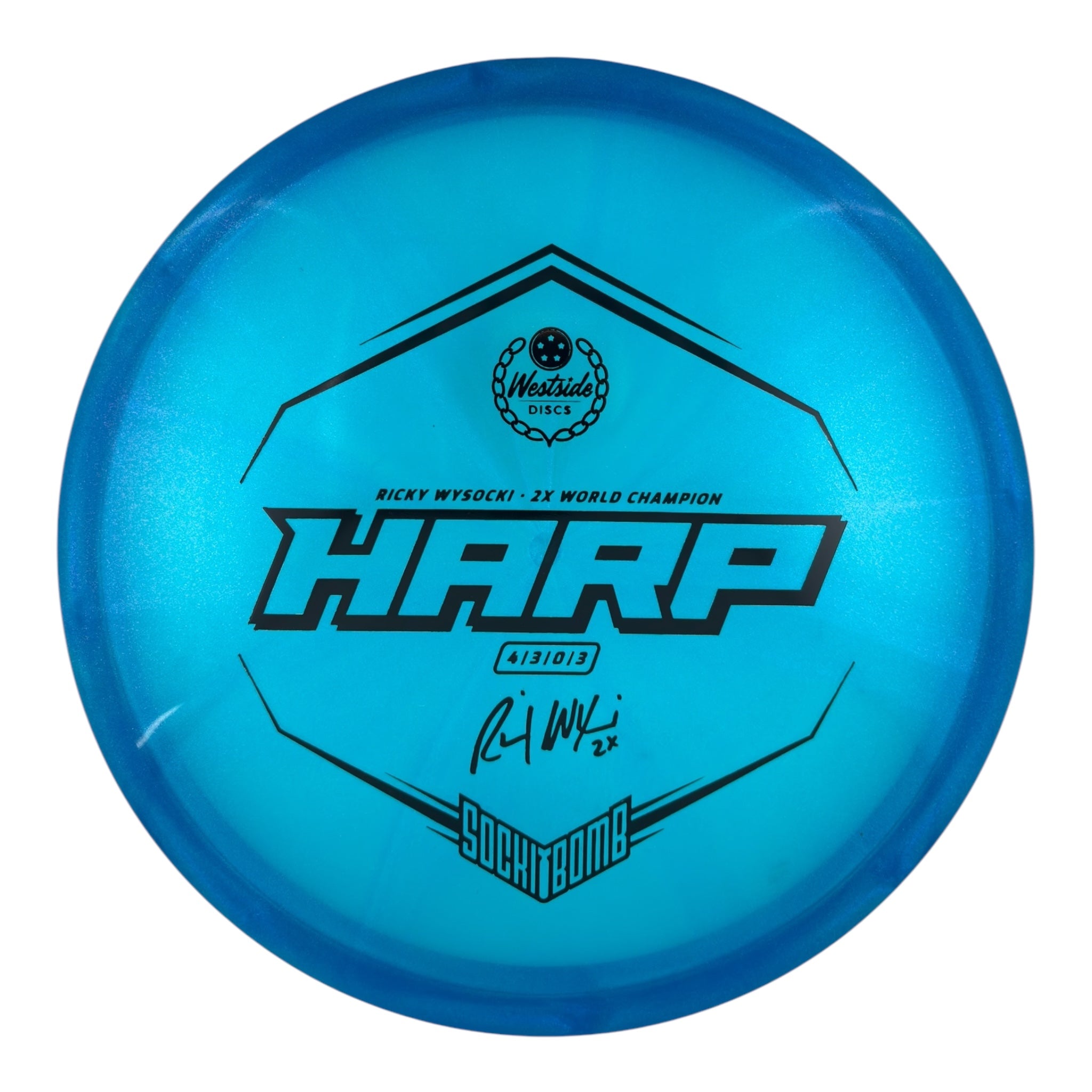 Westside Discs Harp - VIP Ice Glimmer Plastic - Sockibomb Stamp