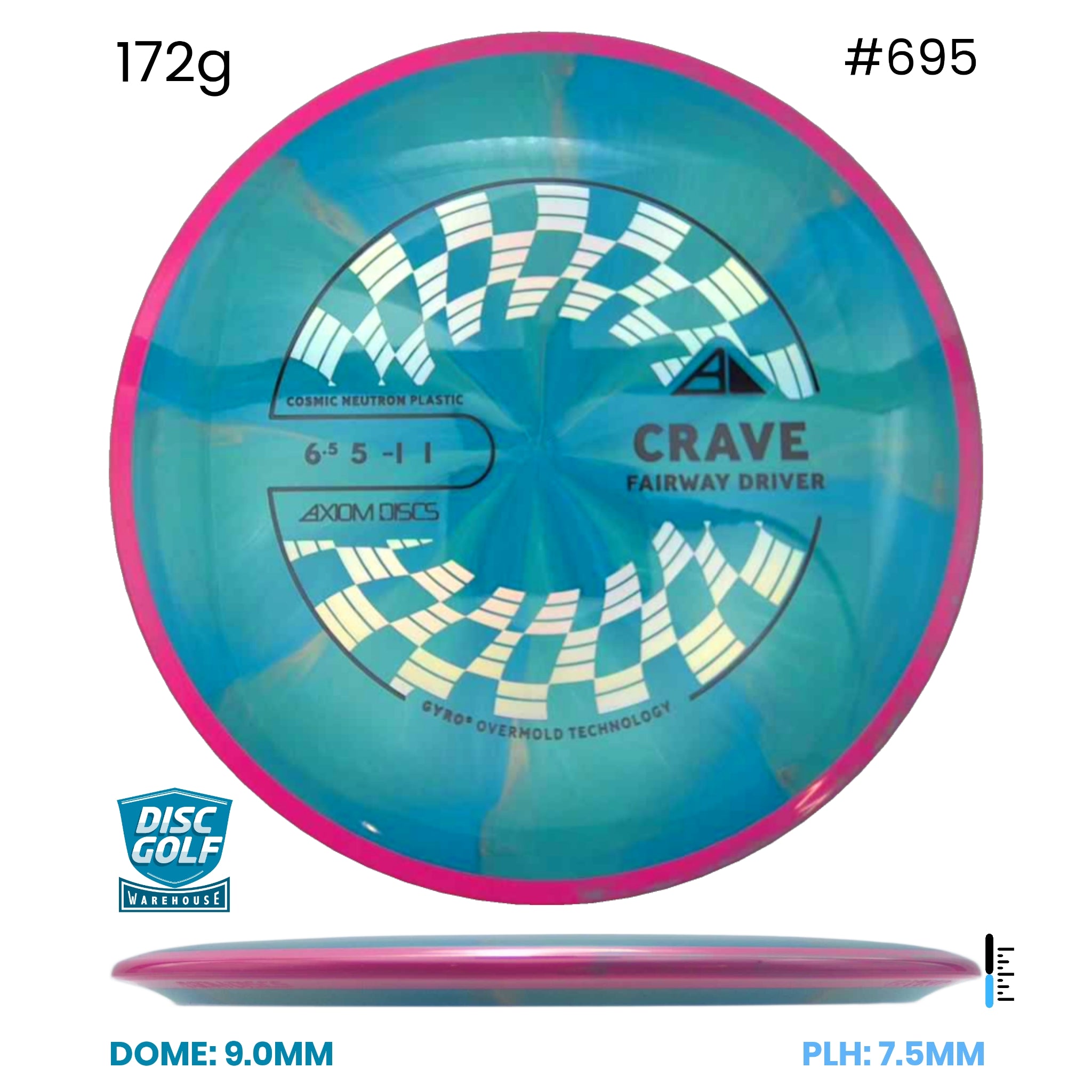 Disc Golf Warehouse Axiom Crave - Cosmic Neutron Plastic Blue/Silver, Black 172g