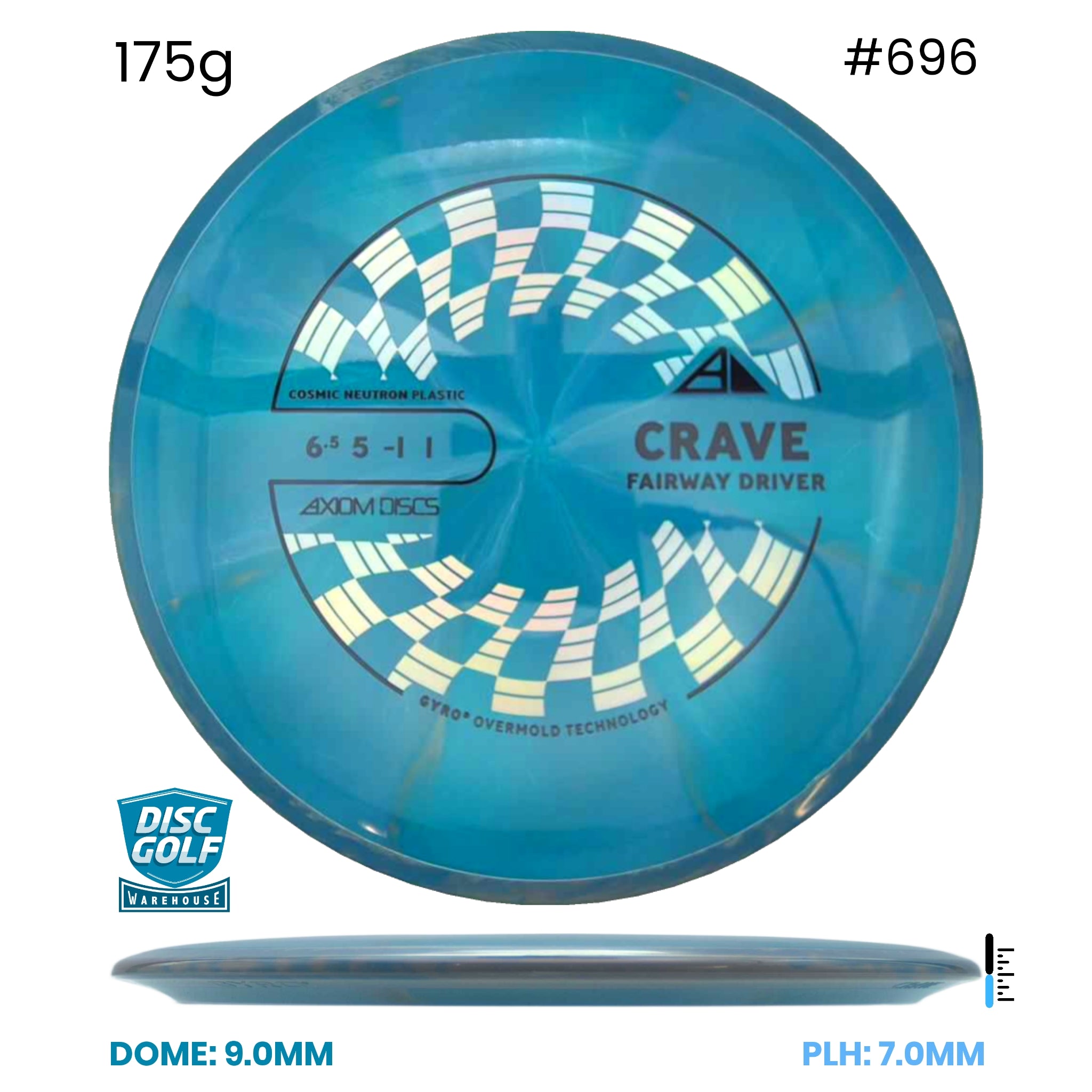 Disc Golf Warehouse Axiom Crave - Cosmic Neutron Plastic Blue/Silver, Black 175g