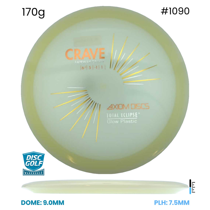 Disc Golf Warehouse Axiom Crave - Total Eclipse Glow Plastic Glow 170g