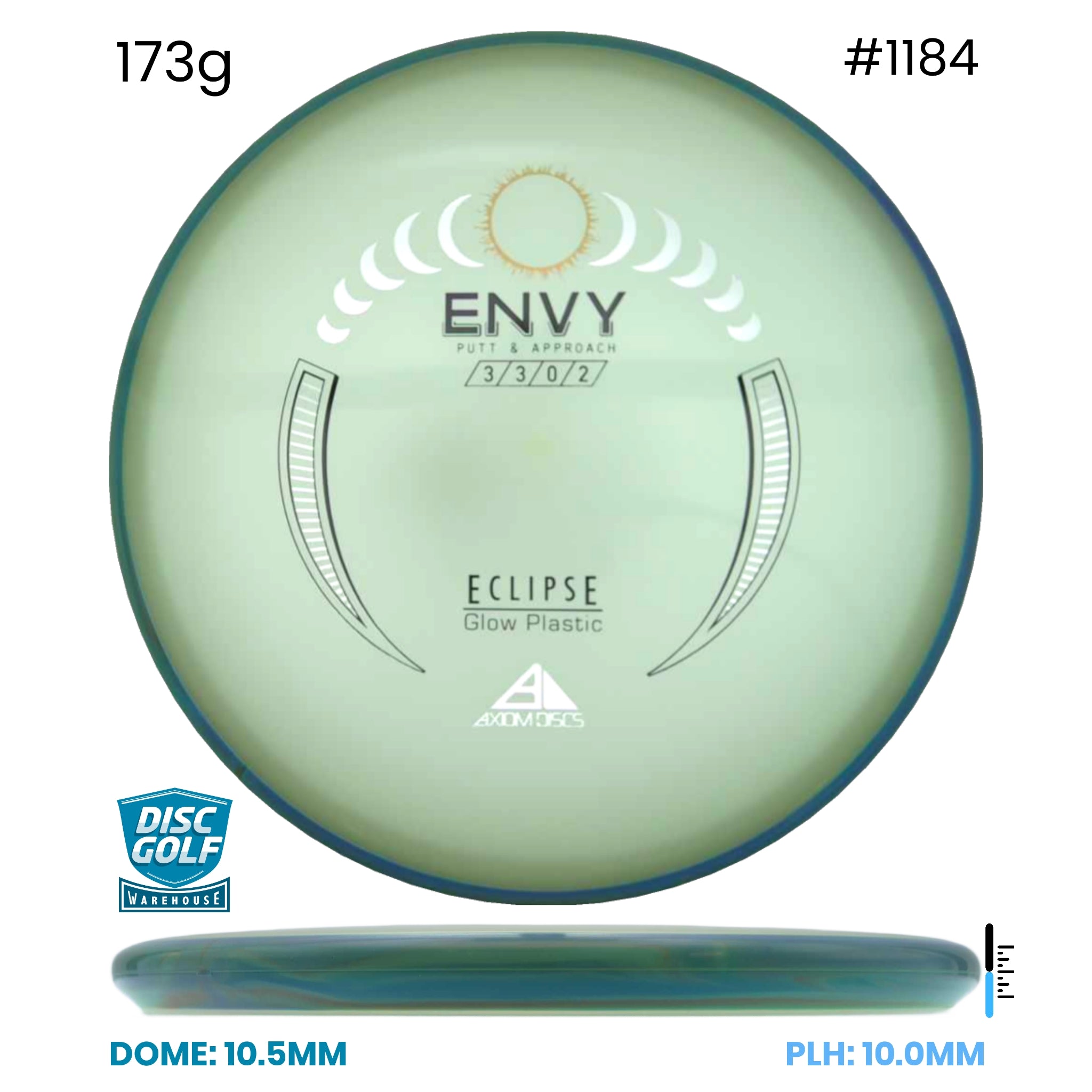 Disc Golf Warehouse Axiom Envy - Eclipse Glow Plastic Glow/Blue Rim/Silver 173g