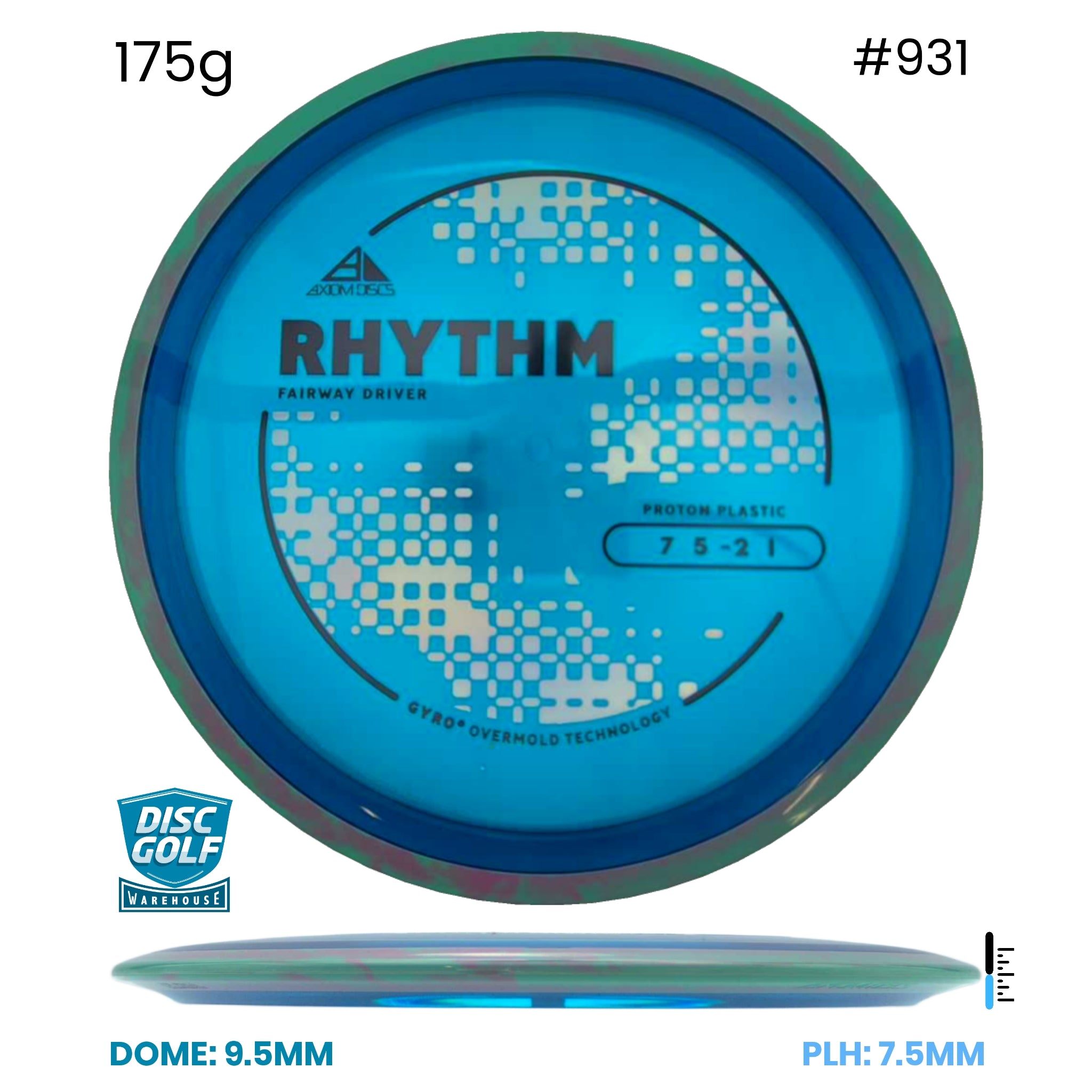 Disc Golf Warehouse Axiom Rhythm - Proton Plastic Blue/Black, Silver 175g