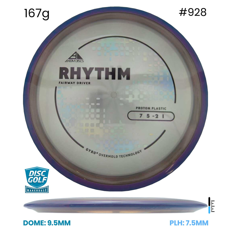 Disc Golf Warehouse Axiom Rhythm - Proton Plastic Clear/Holographic, Black 167g