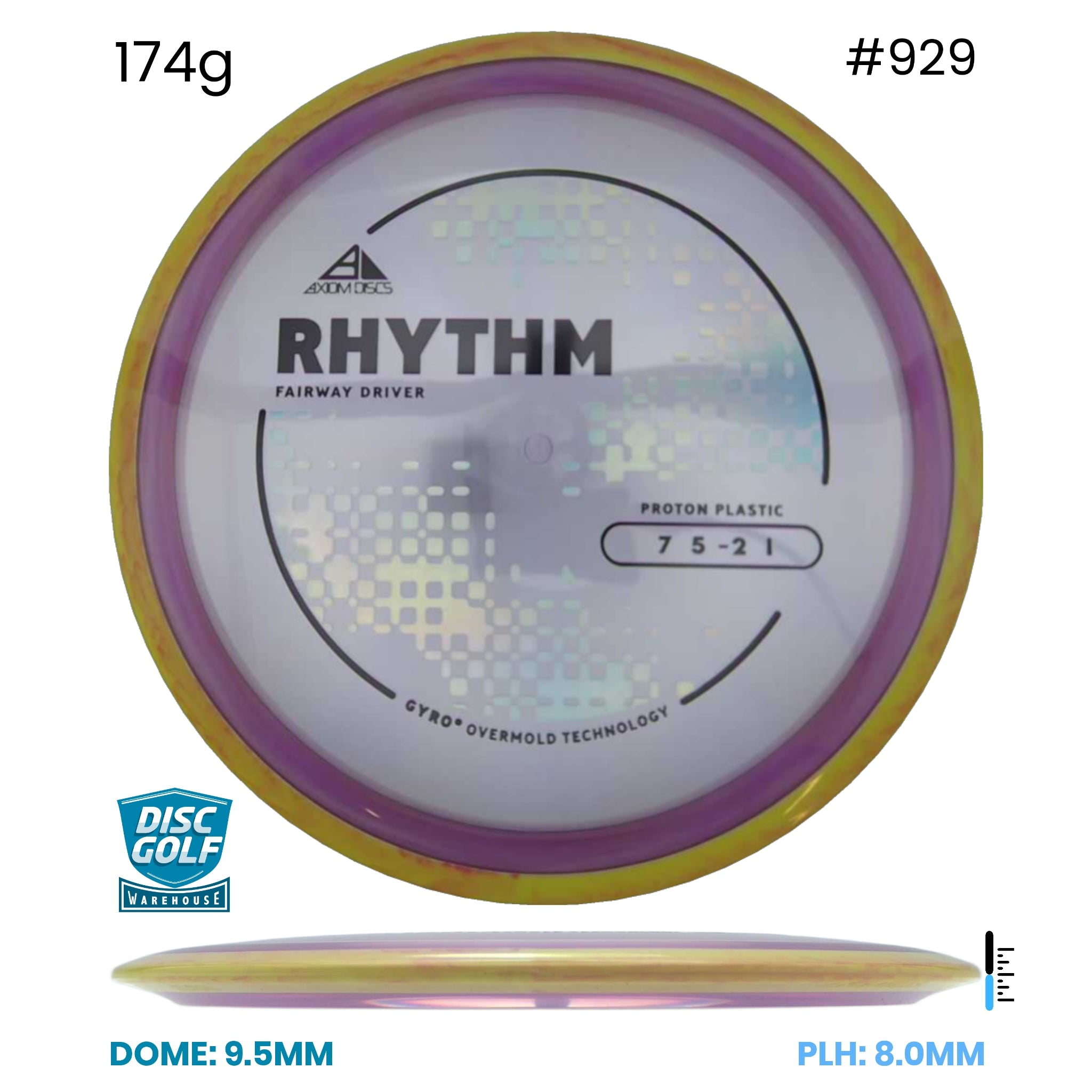 Disc Golf Warehouse Axiom Rhythm - Proton Plastic Purple/Black, Holographic 174g