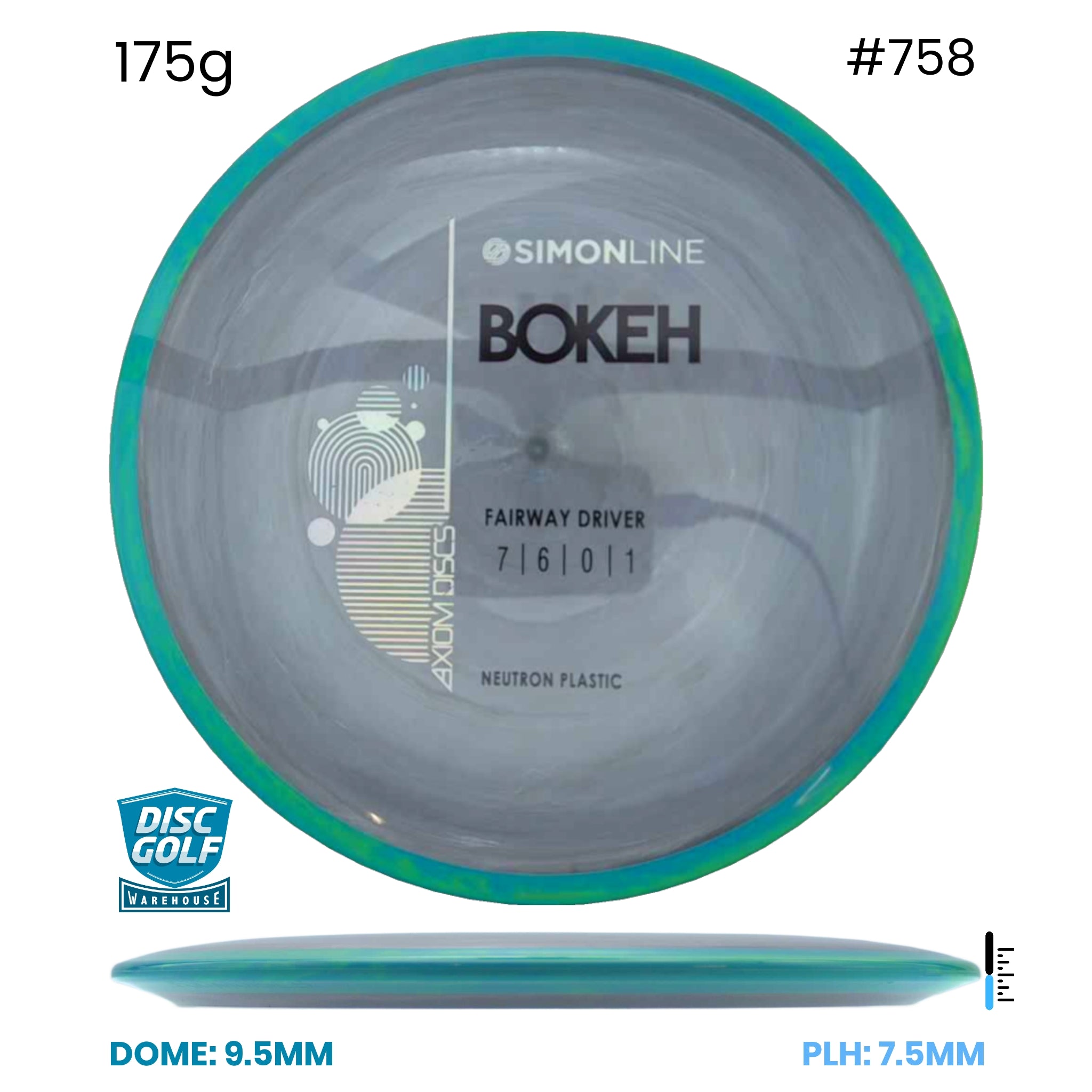 Disc Golf Warehouse Axiom Simon Line Bokeh - Neutron Plastic Black/Black, Silver 175g