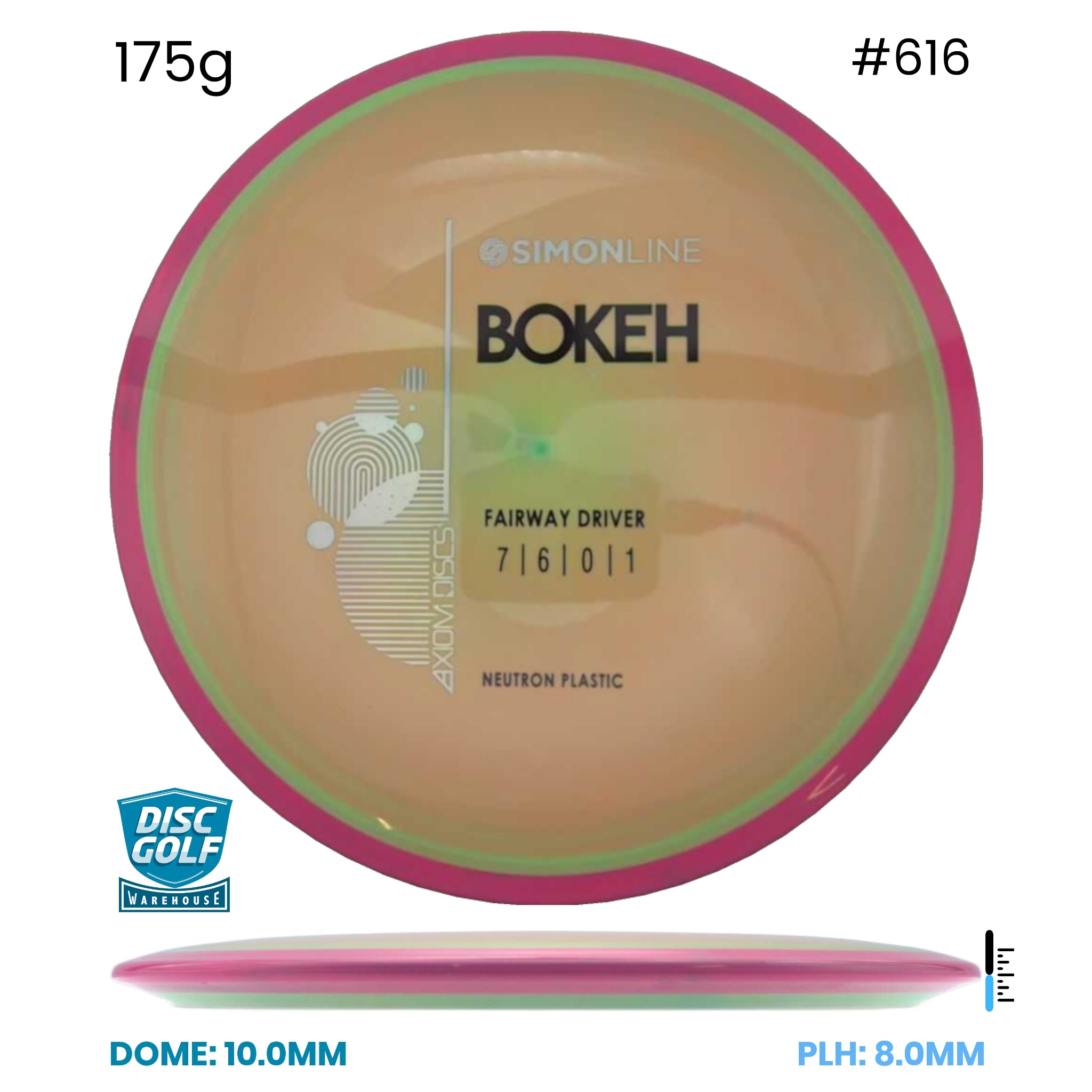 Disc Golf Warehouse Axiom Simon Line Bokeh - Neutron Plastic Orange/Black, Silver 175g