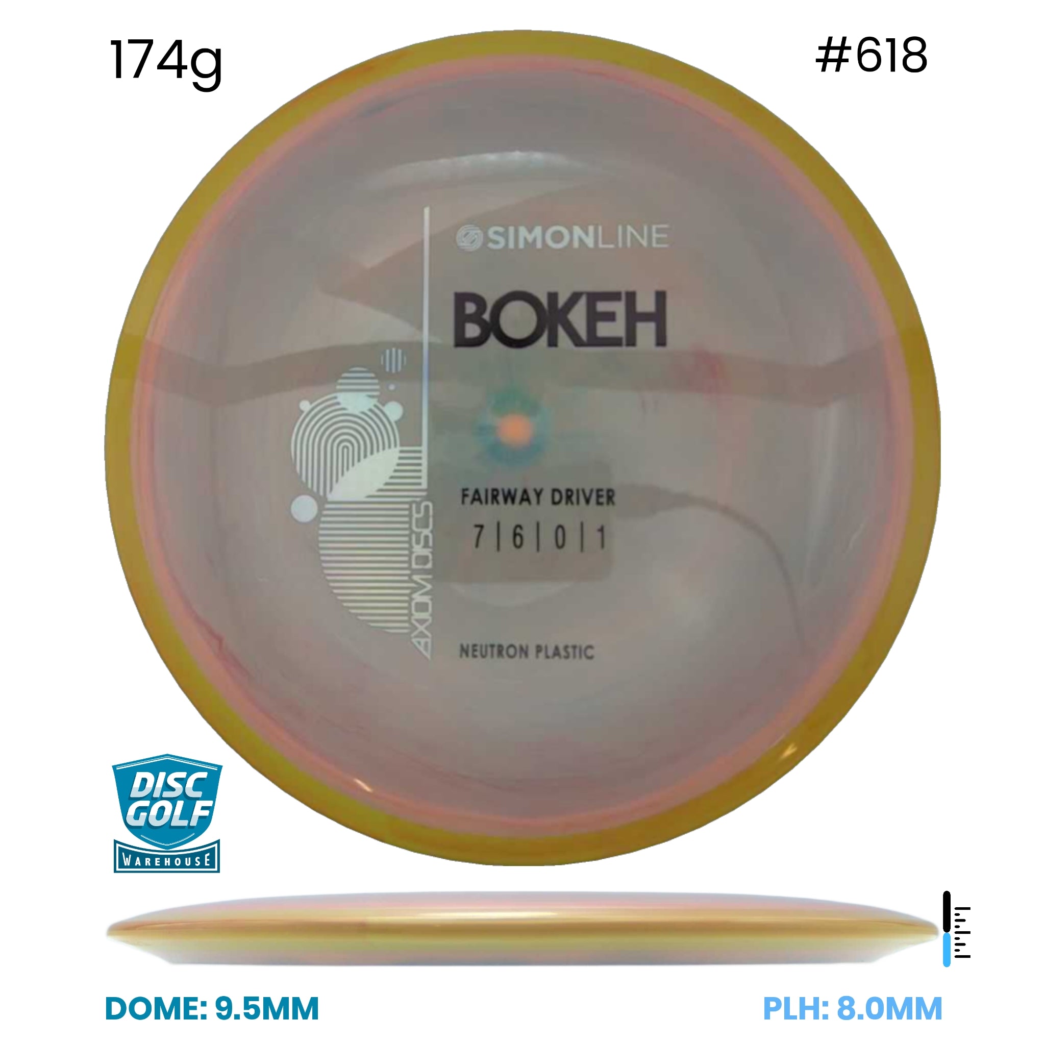 Disc Golf Warehouse Axiom Simon Line Bokeh - Neutron Plastic Pink/Black, White 174g