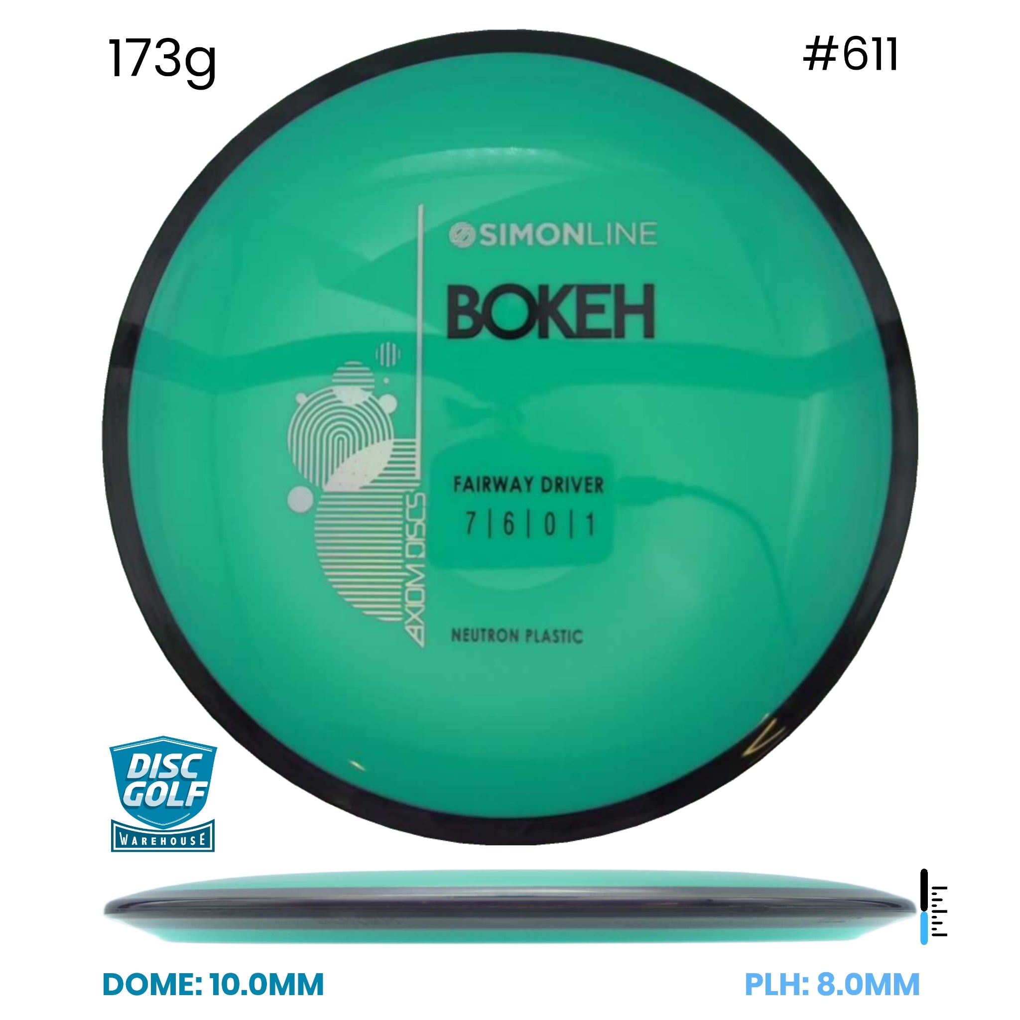 Disc Golf Warehouse Axiom Simon Line Bokeh - Neutron Plastic Teal/Black, Silver 173g