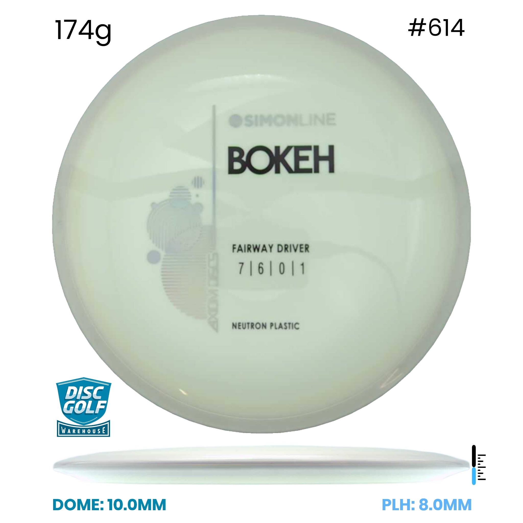 Disc Golf Warehouse Axiom Simon Line Bokeh - Neutron Plastic White/Black 174g