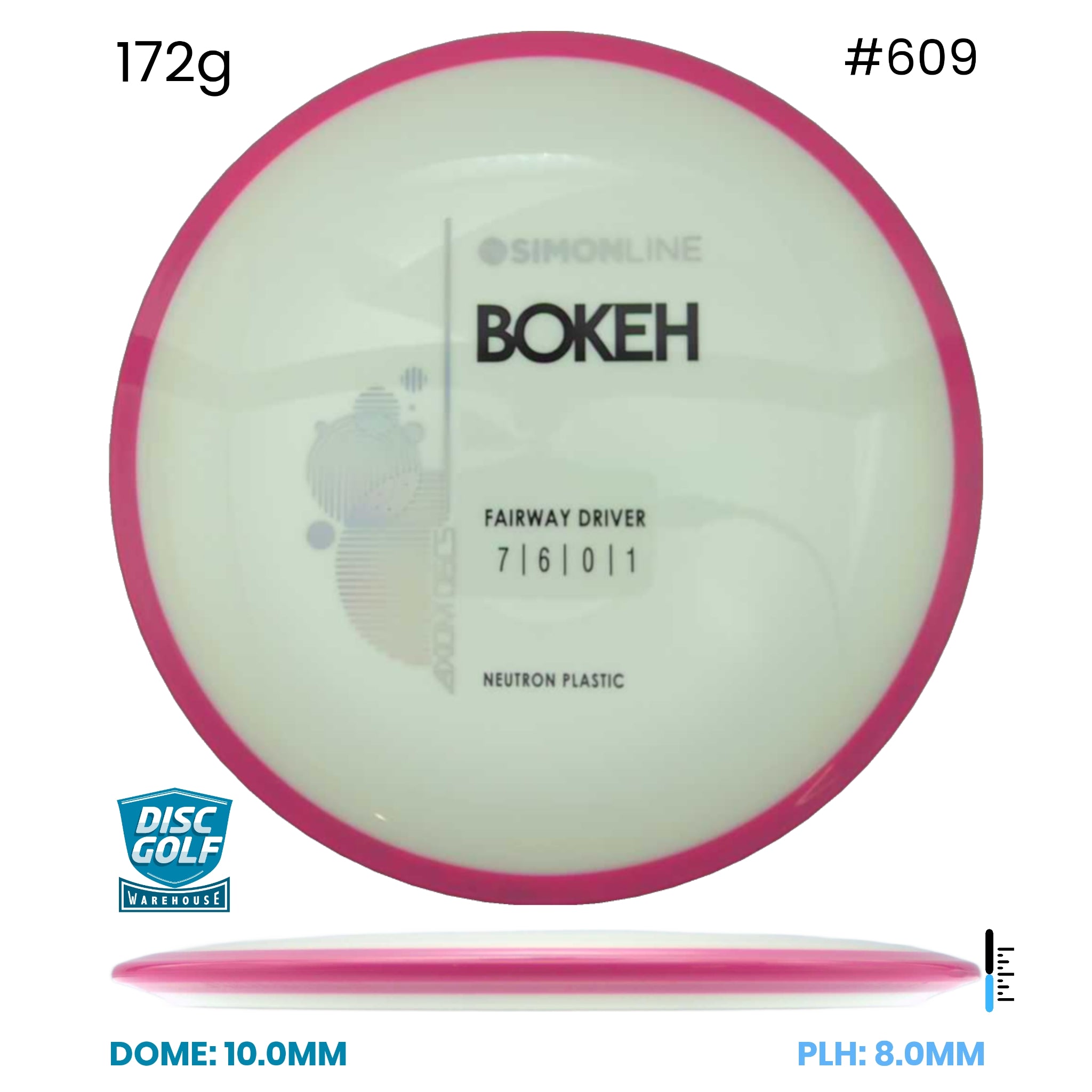 Disc Golf Warehouse Axiom Simon Line Bokeh - Neutron Plastic White/Black, Rainbow Holo 172g