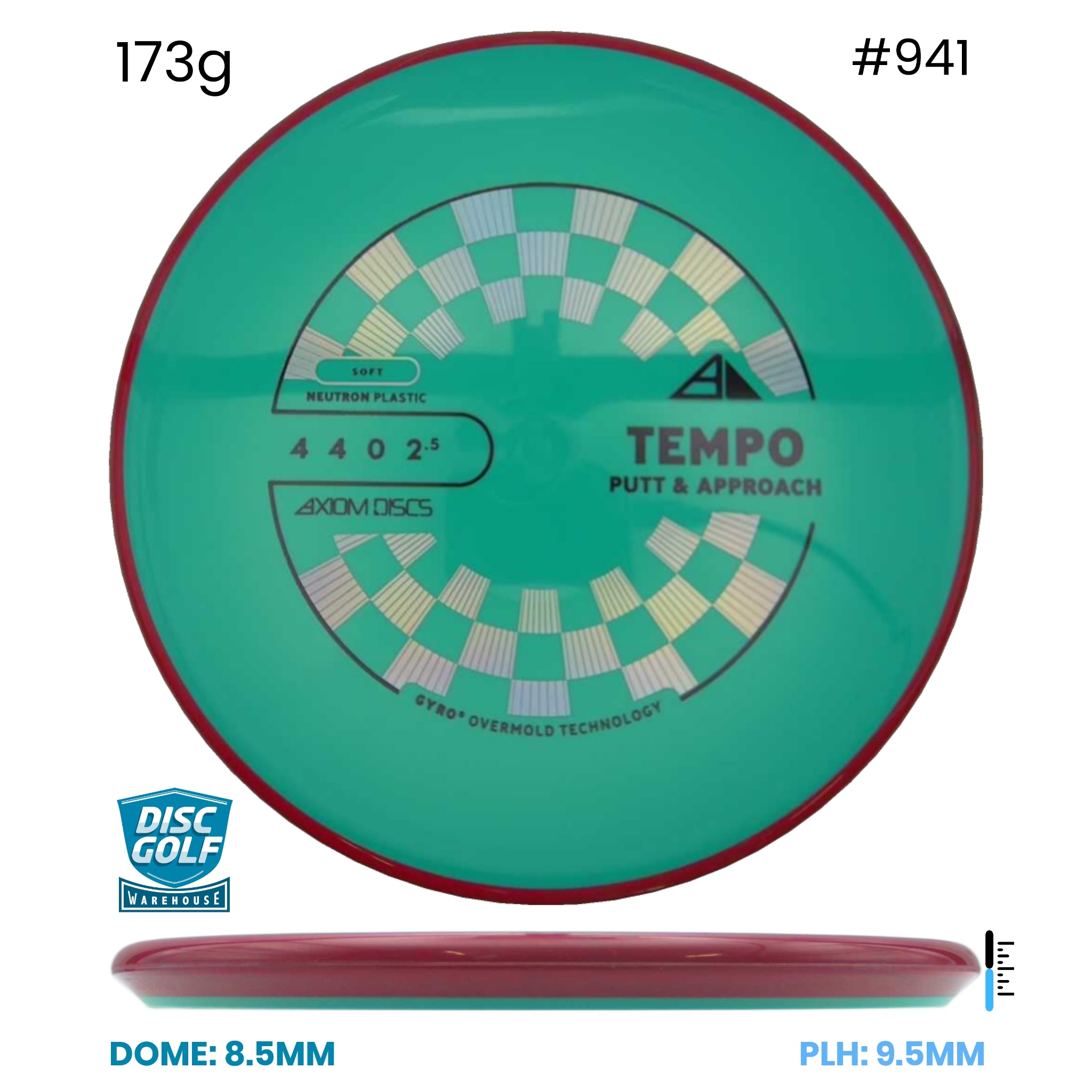 Disc Golf Warehouse Axiom Tempo - Neutron Soft Plastic Teal/Black, Silver 173g