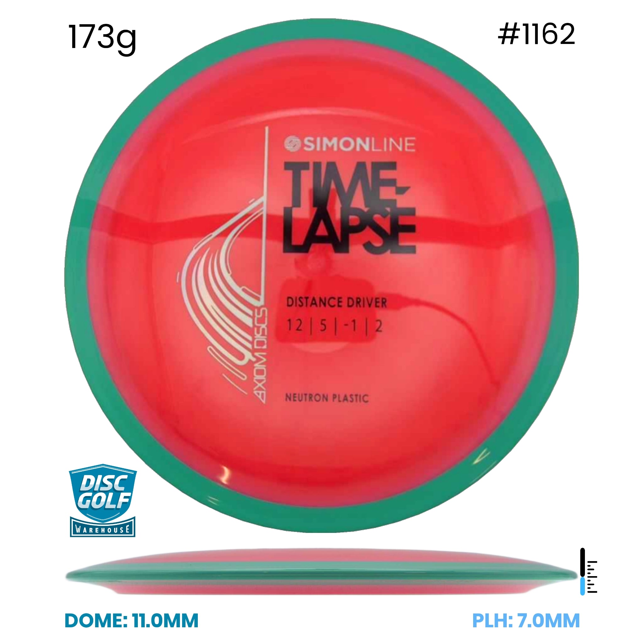 Disc Golf Warehouse Axiom Time-Lapse (retooled) - Neutron Plastic - Simon Line Special Edition Red/Black, Silver 173g