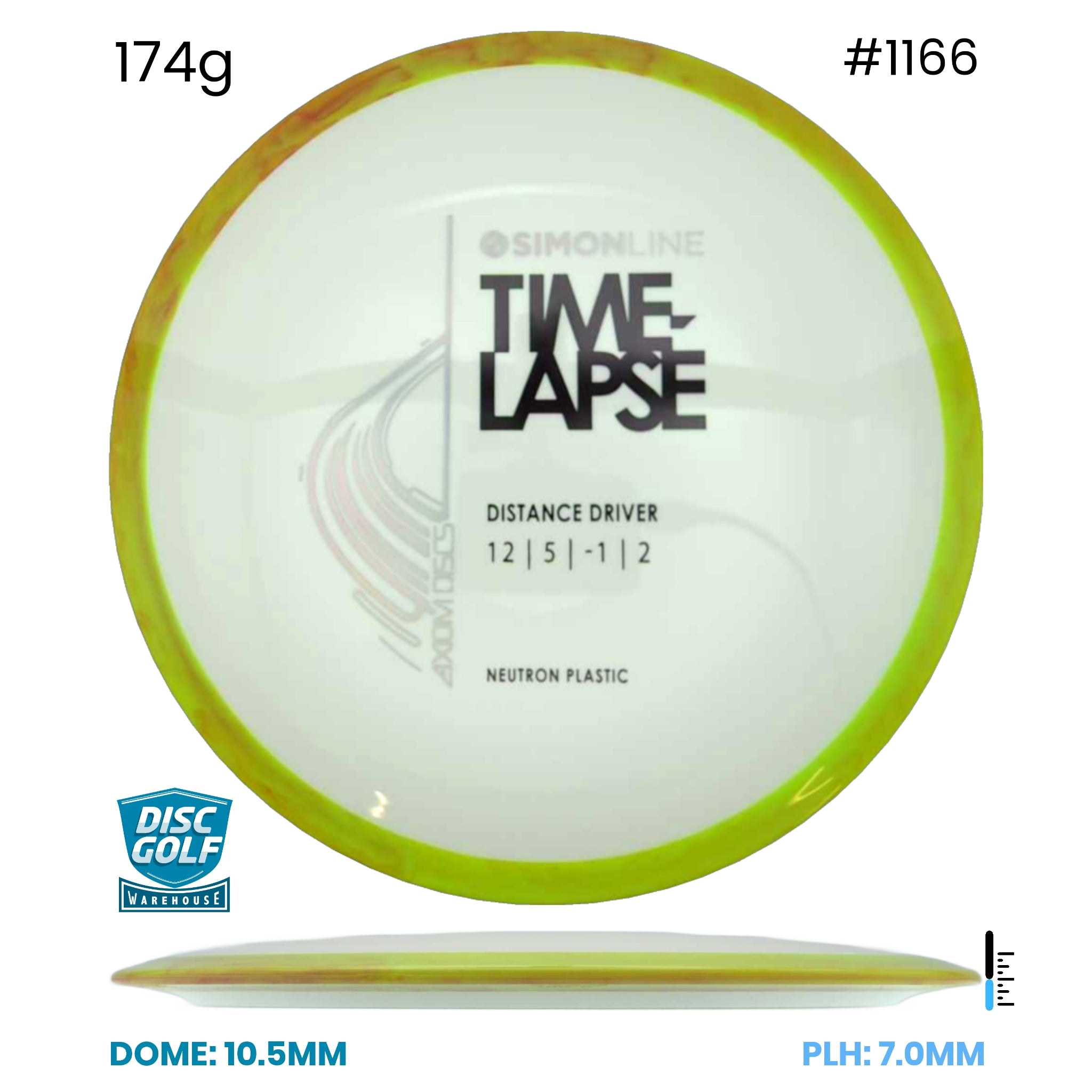 Disc Golf Warehouse Axiom Time-Lapse (retooled) - Neutron Plastic - Simon Line Special Edition White/Black 174g