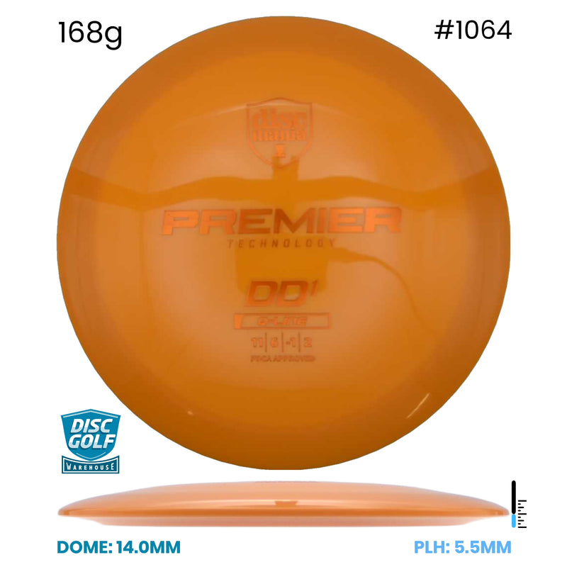 Disc Golf Warehouse Discmania DD1 - Premier Q-Line Plastic Orange/Ghost 168g