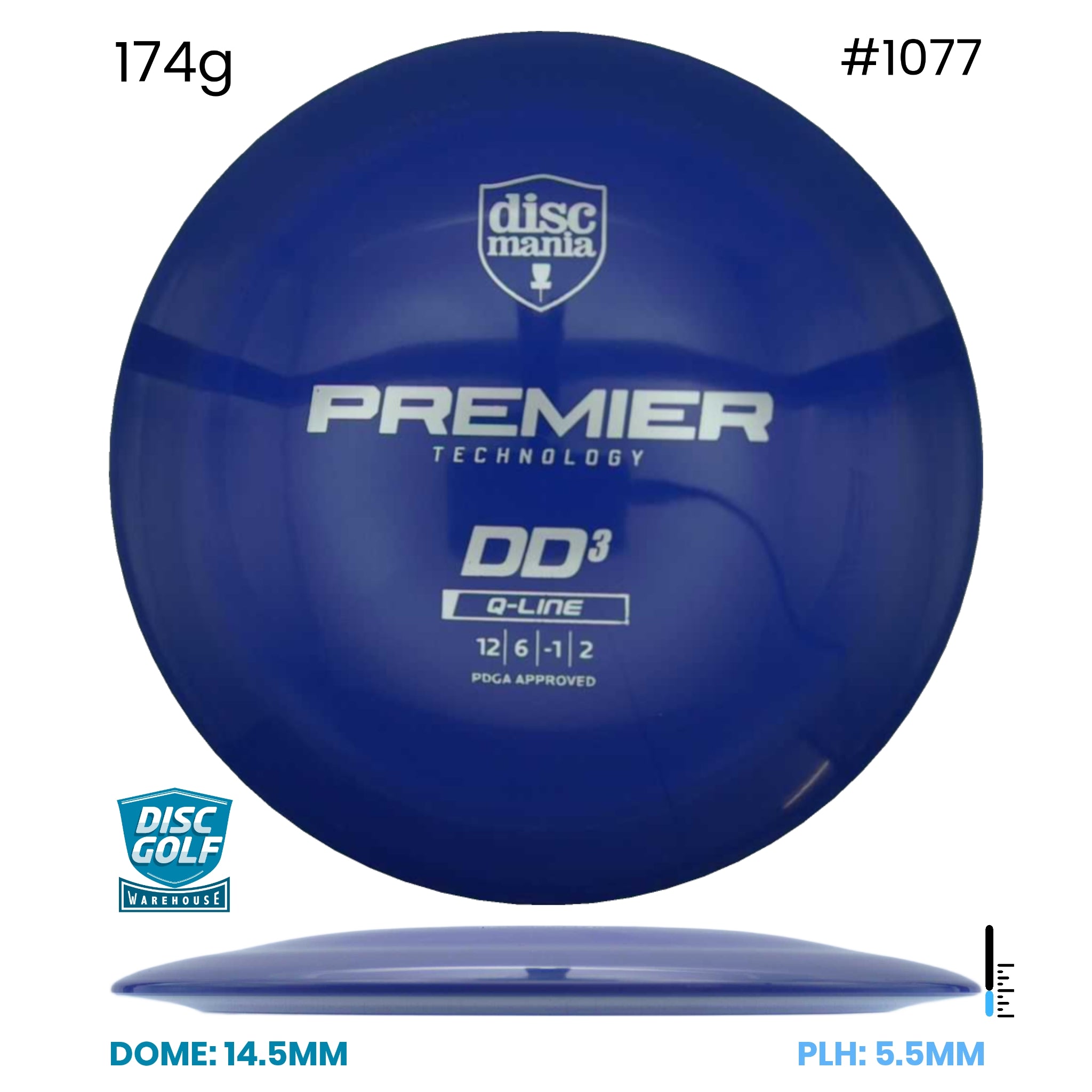 Disc Golf Warehouse Discmania DD3 - Premier Q-Line Plastic Blue/Silver 174g