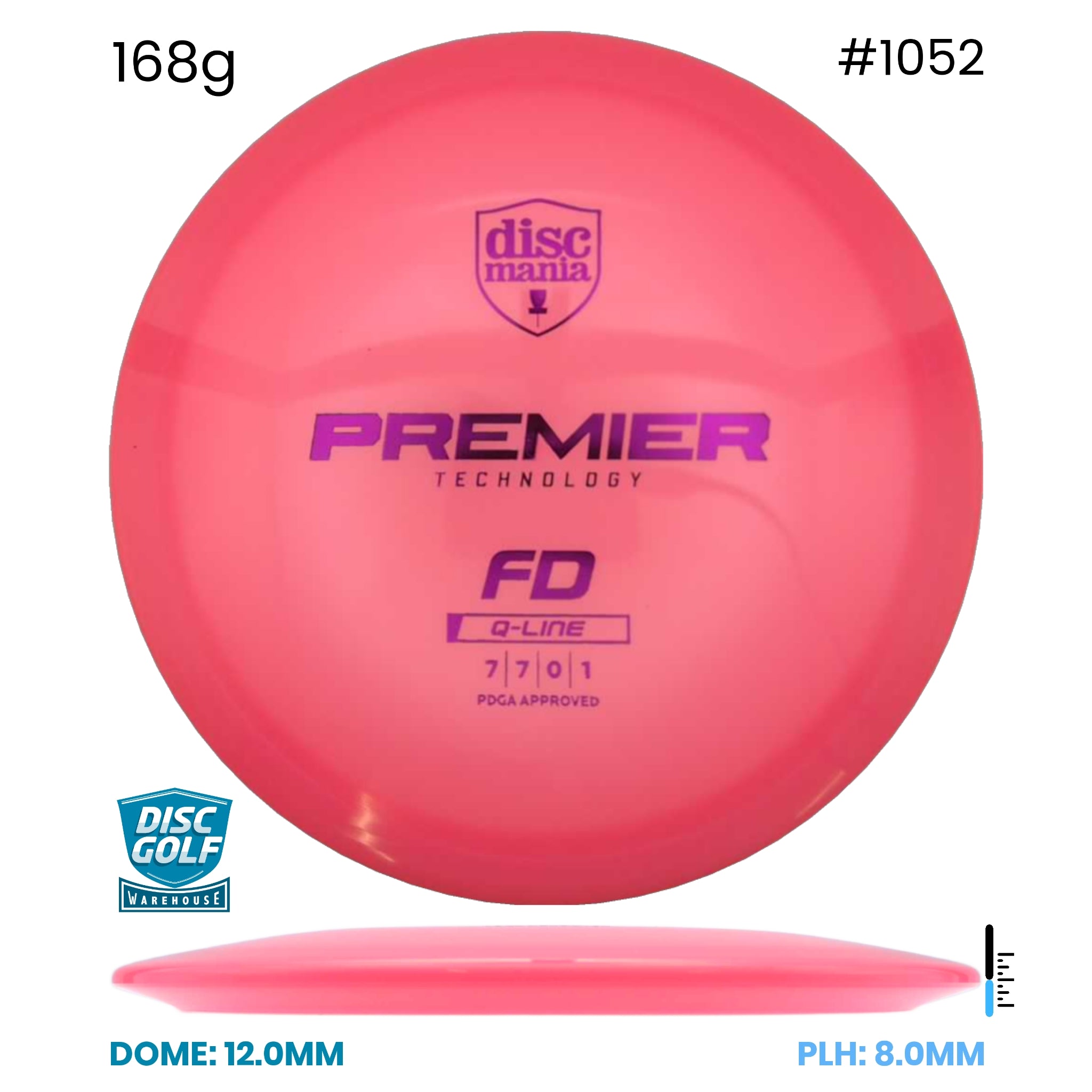 Disc Golf Warehouse Discmania FD - Premier Q-line Plastic Pink/Purple Metallic 168g