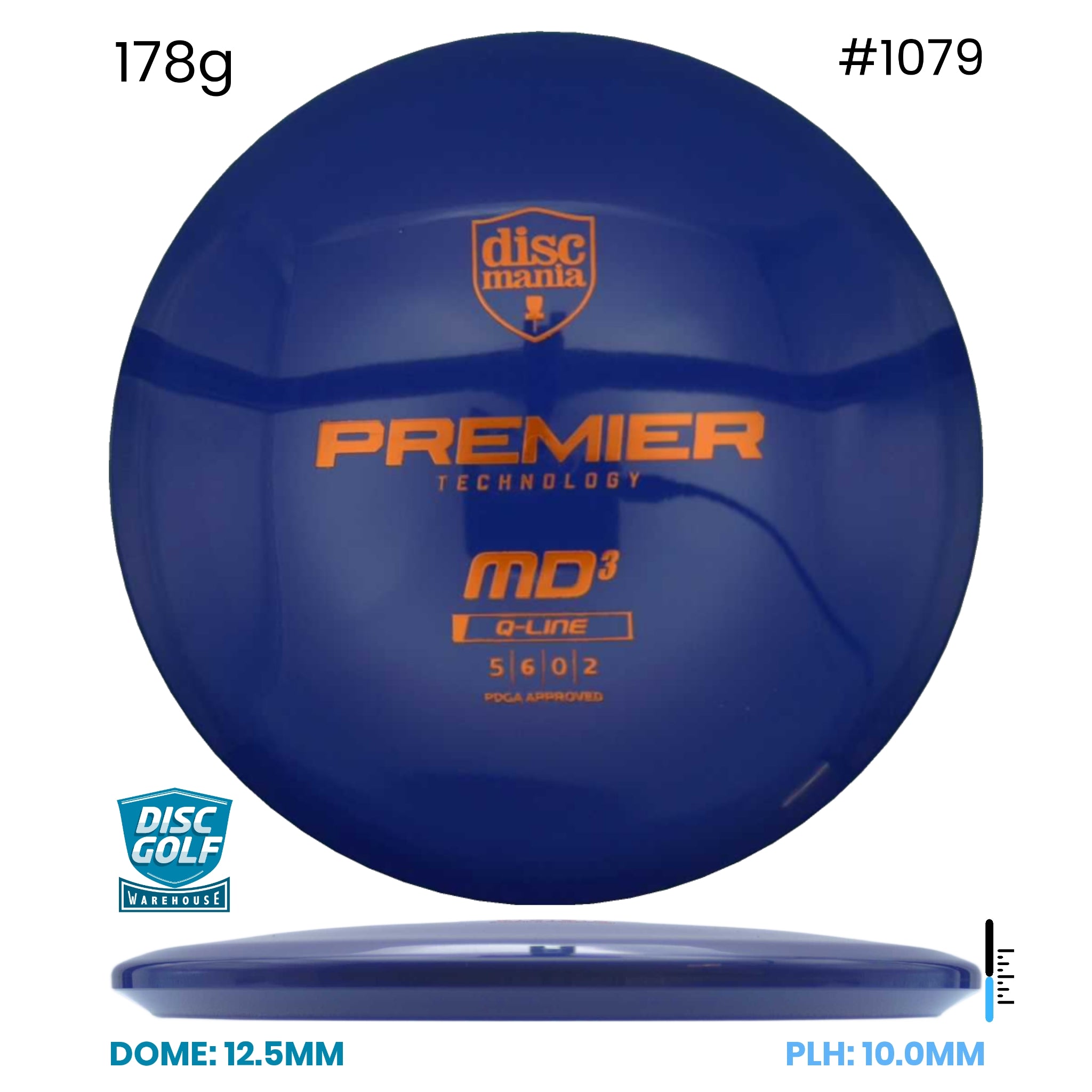 Disc Golf Warehouse Discmania MD3 - Premier Q-Line Plastic Blue/Red Metallic 178g
