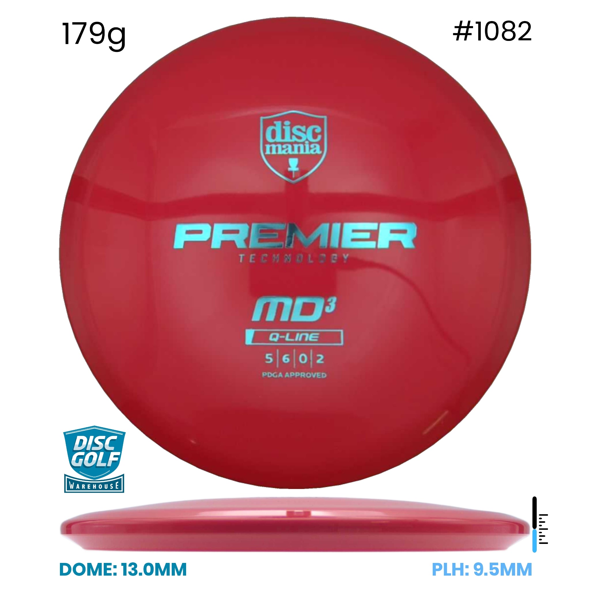 Disc Golf Warehouse Discmania MD3 - Premier Q-Line Plastic Red/Blue Metallic 179g