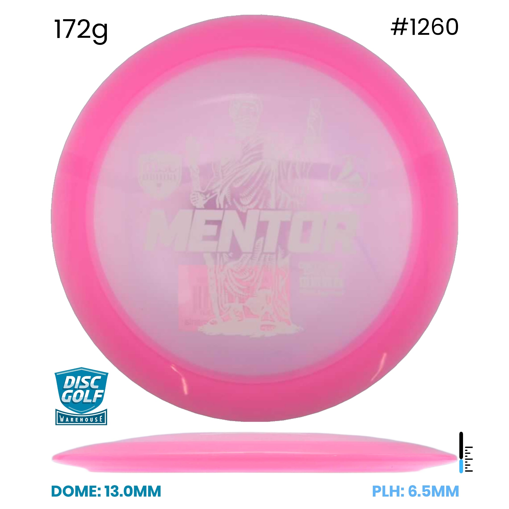 Disc Golf Warehouse Discmania Mentor - Active Premium Plastic Pink/White 172g