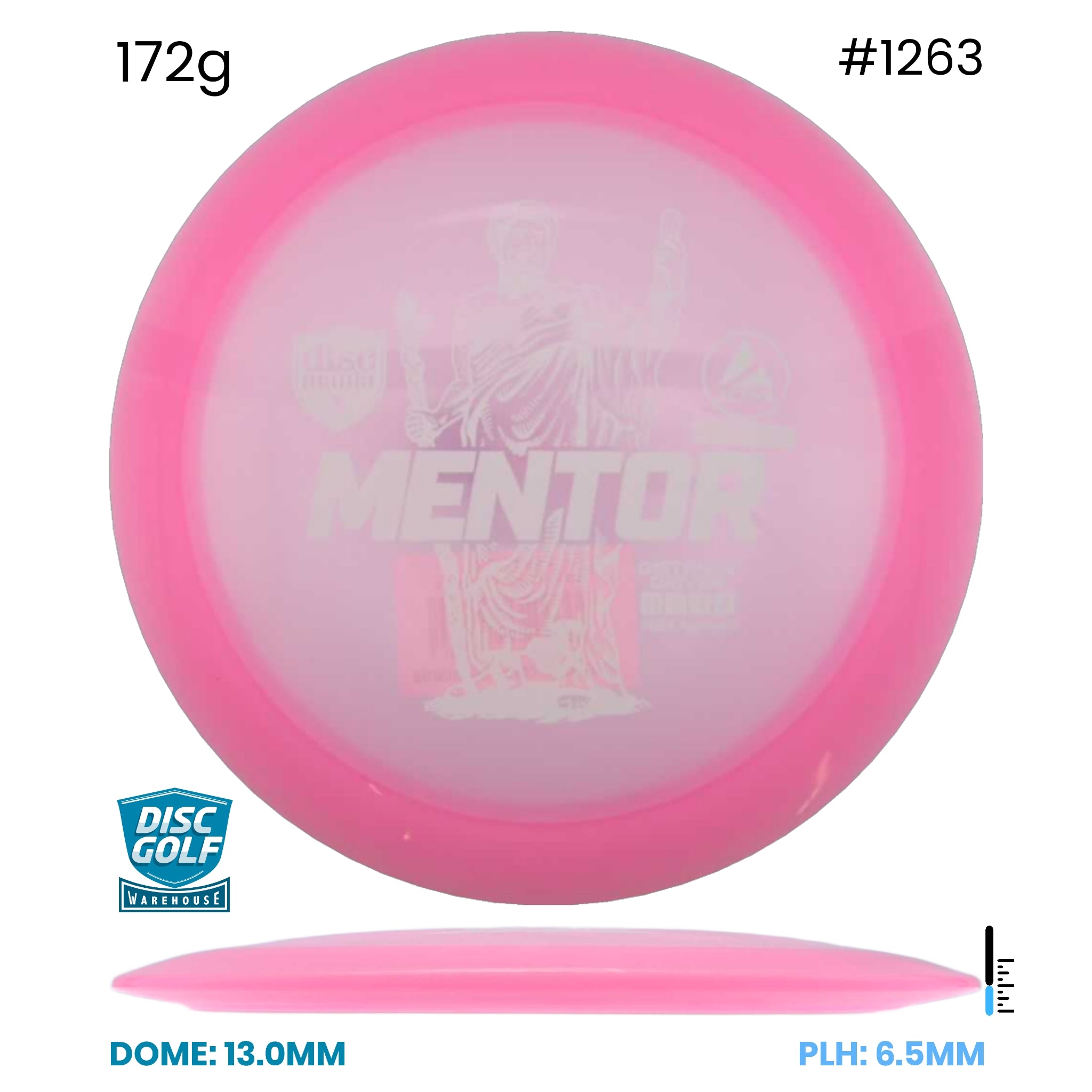 Disc Golf Warehouse Discmania Mentor - Active Premium Plastic Pink/White 172g