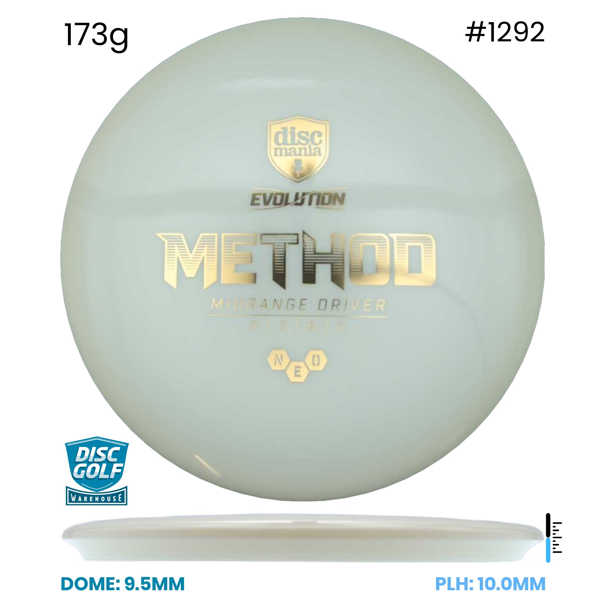 Disc Golf Warehouse Discmania Method - Neo Plastic White/Gold 173g