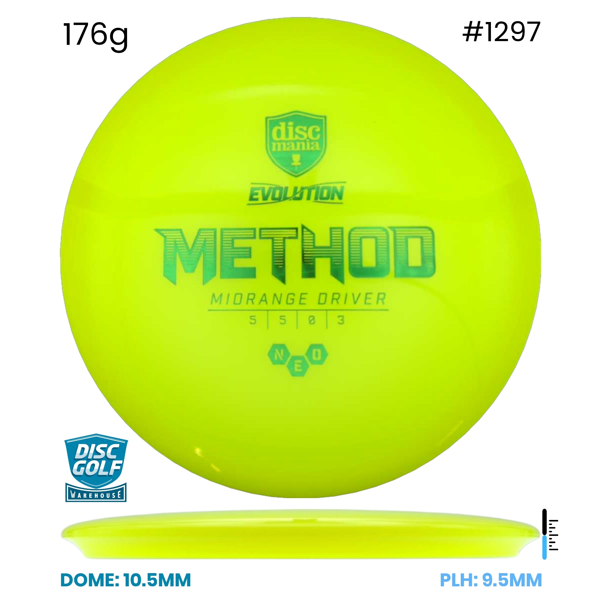Disc Golf Warehouse Discmania Method - Neo Plastic Yellow/Green Metallic 176g