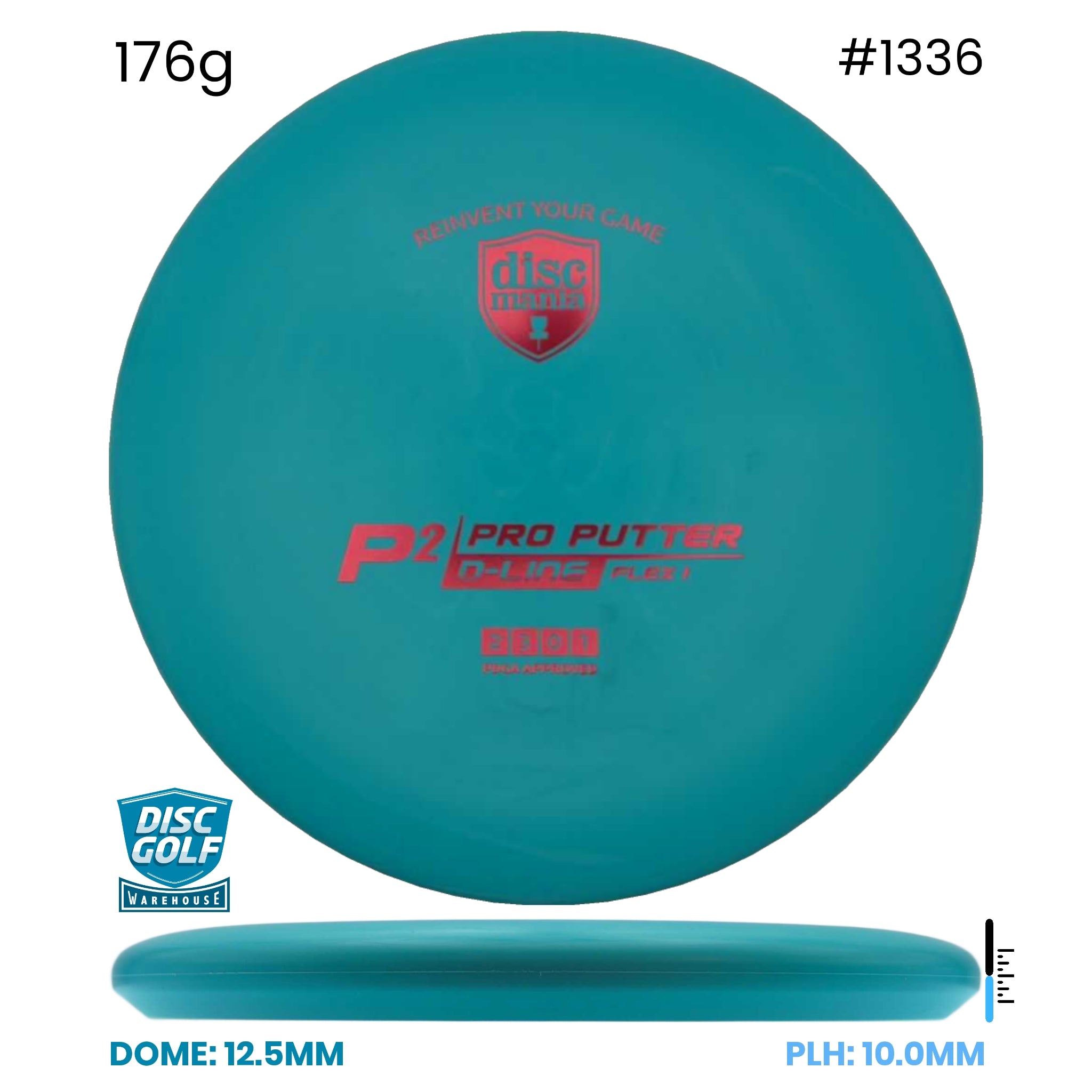 Disc Golf Warehouse Discmania P2 - D Line Flex 1 Plastic Blue/Red 176g
