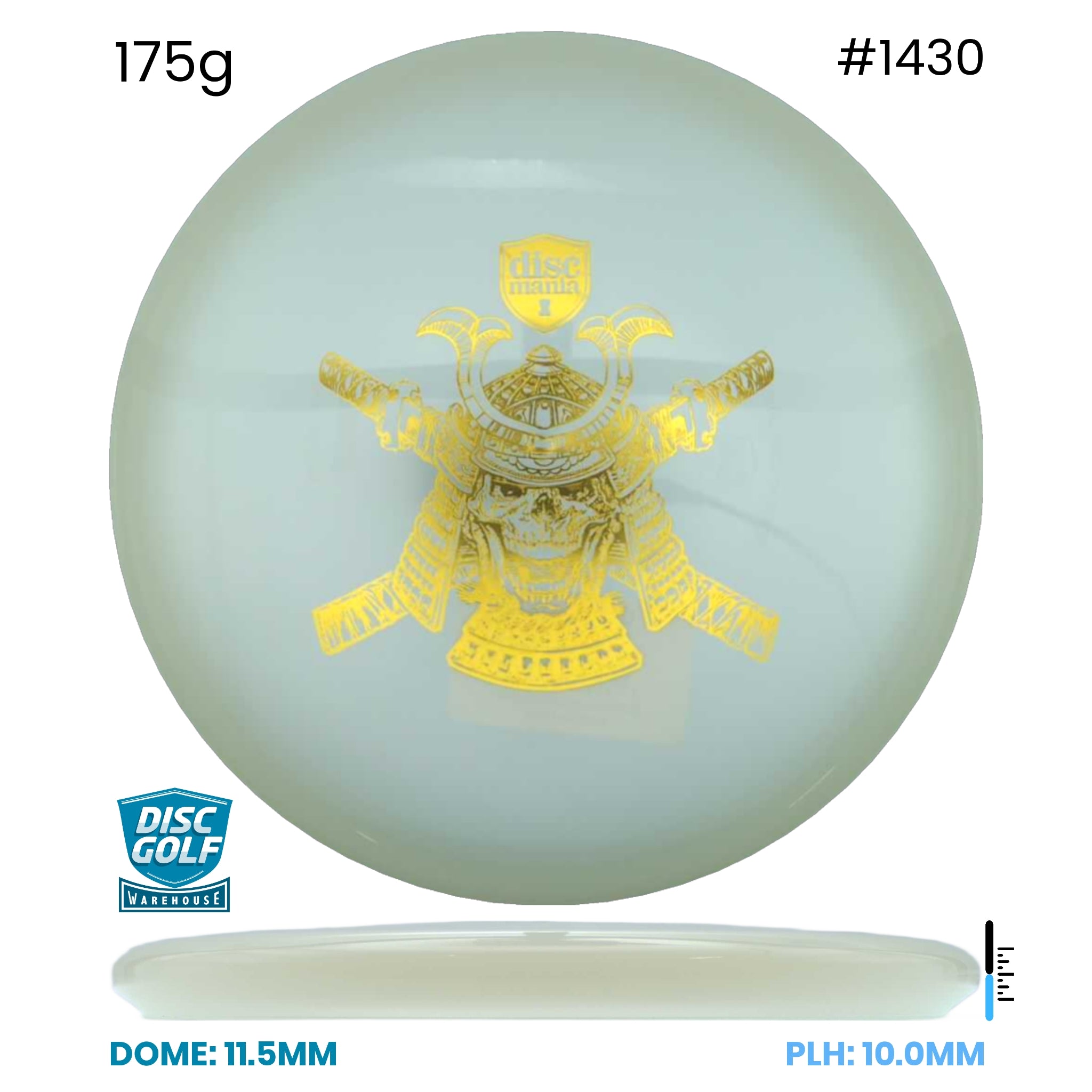 Disc Golf Warehouse Discmania Sensei - Active Premium Glow Plastic - Undead Samurai 2 Glow/Gold 175g