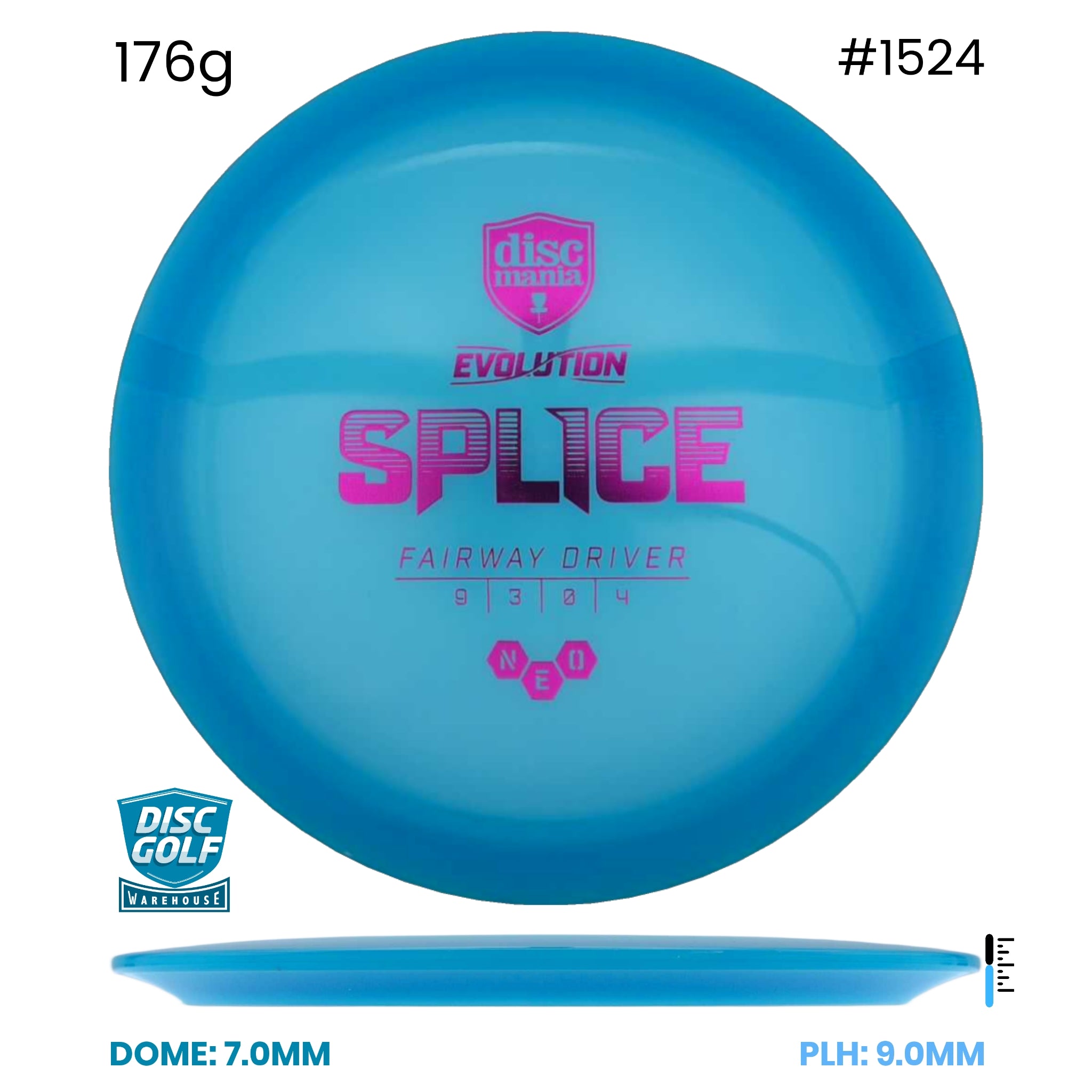 Disc Golf Warehouse Discmania Splice - Neo Plastic Blue/Red Metallic 176g