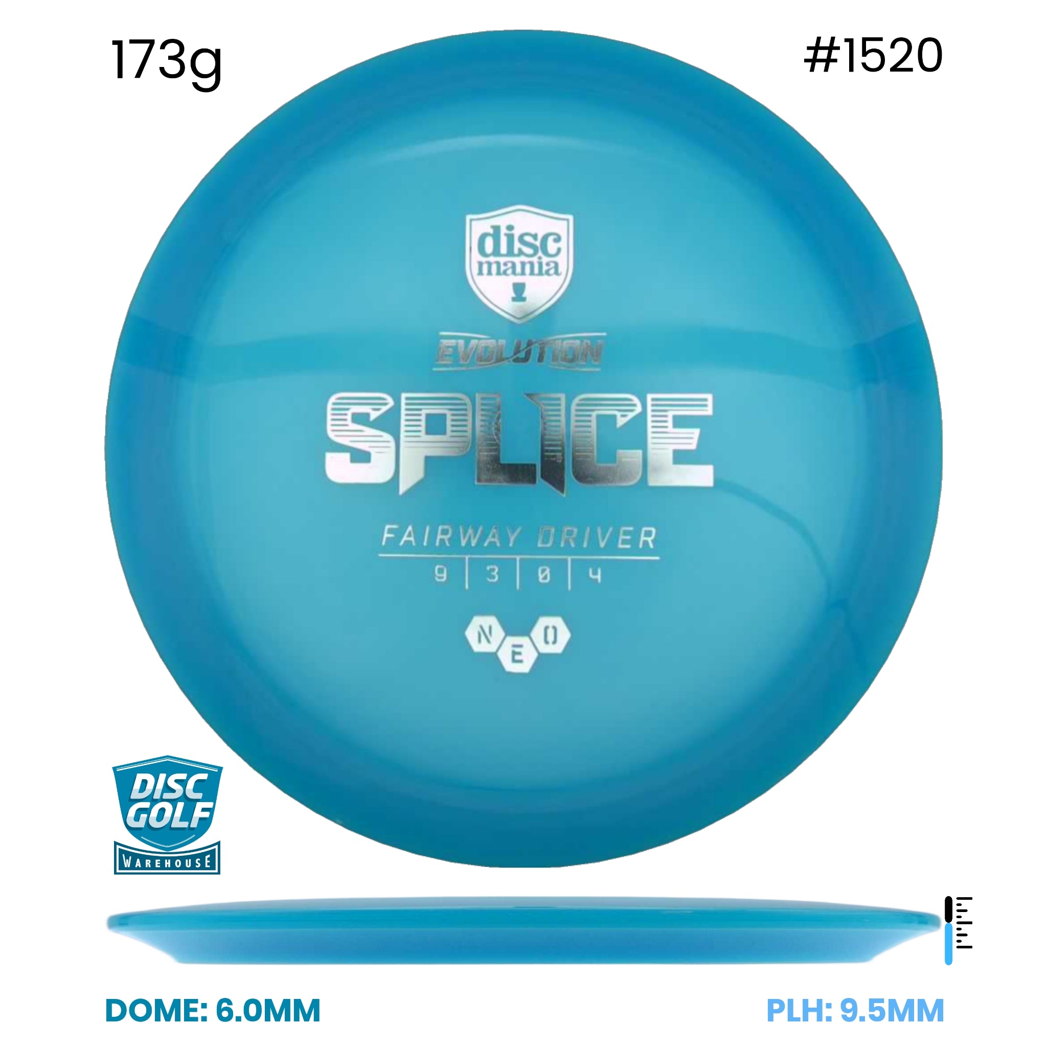 Disc Golf Warehouse Discmania Splice - Neo Plastic Blue/Silver 173g