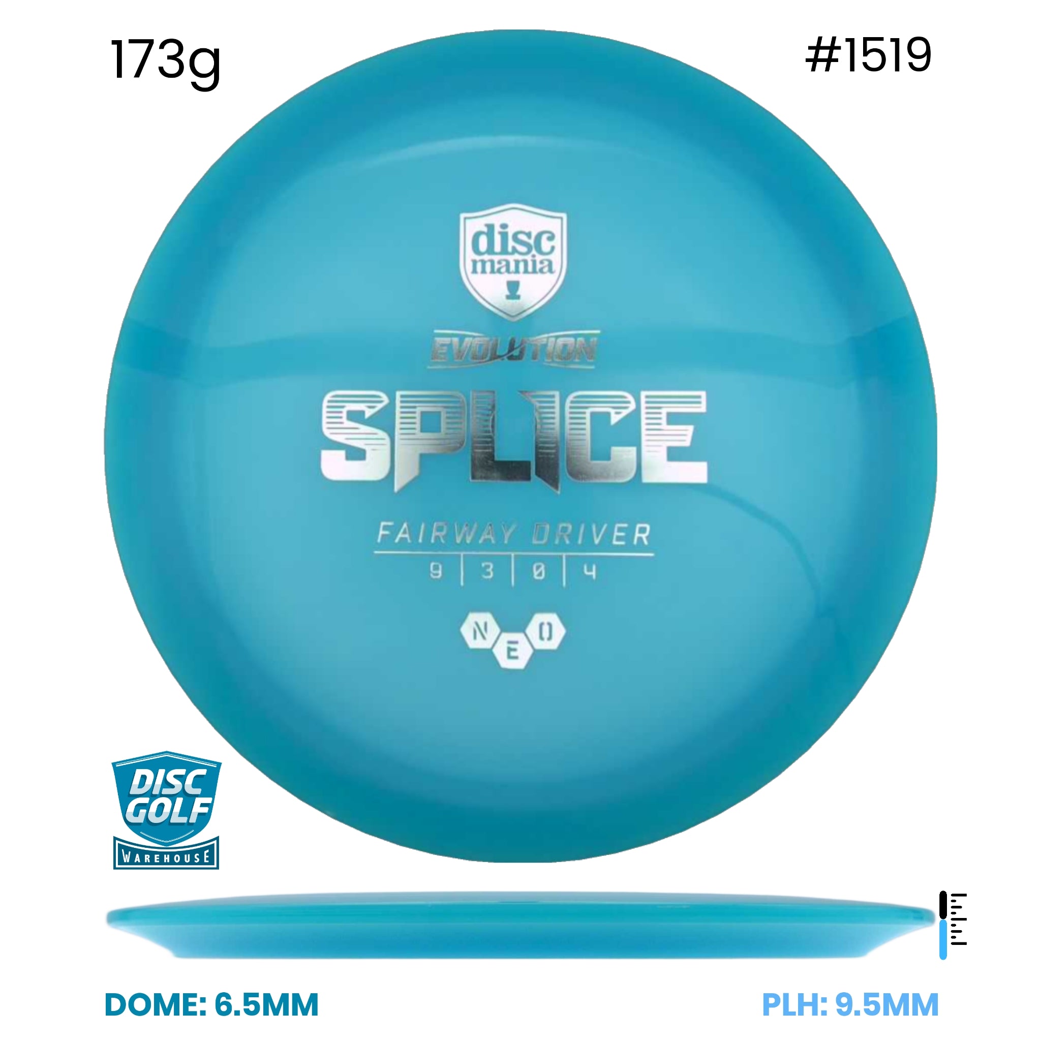 Disc Golf Warehouse Discmania Splice - Neo Plastic Blue/Silver 173g