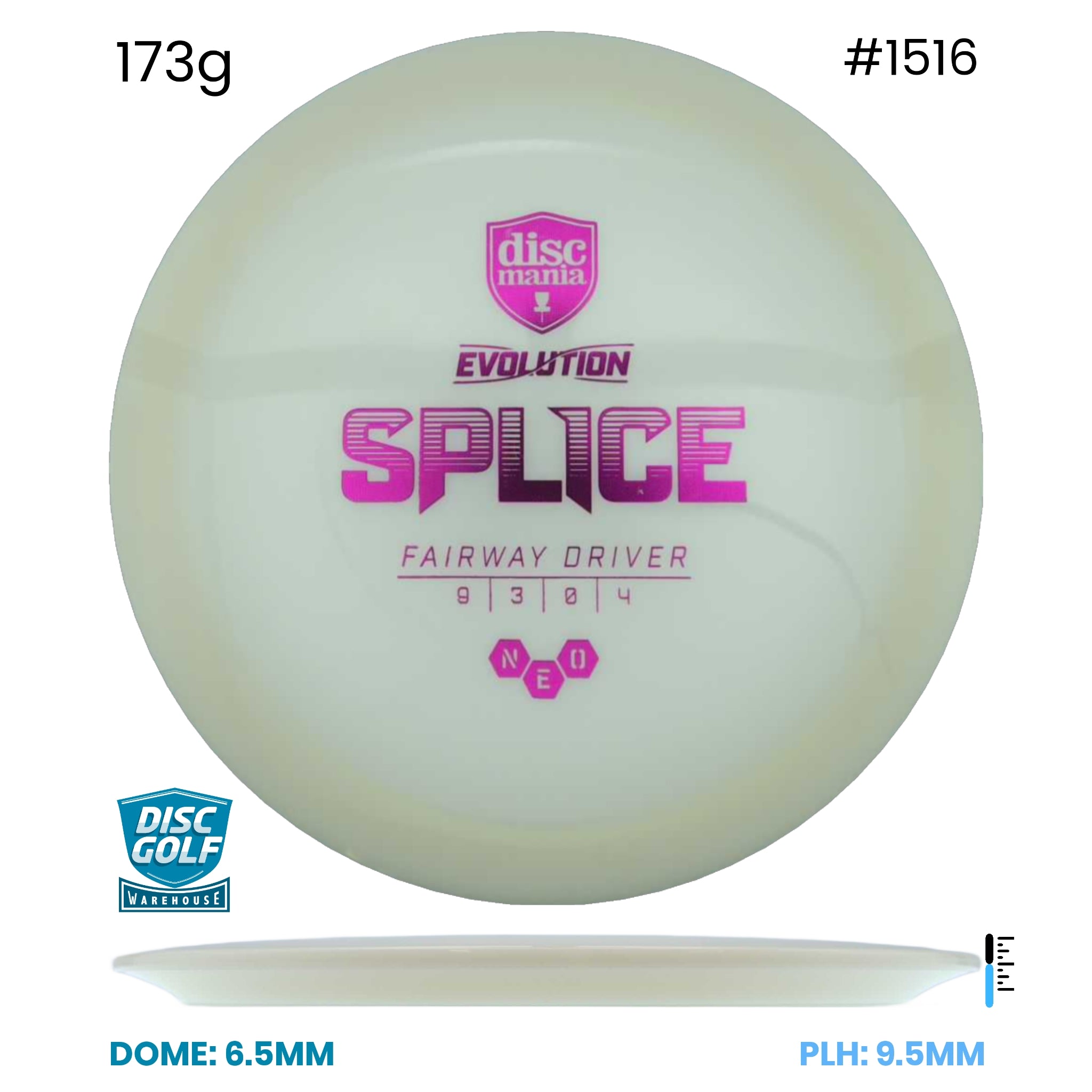 Disc Golf Warehouse Discmania Splice - Neo Plastic Glow/Purple Metallic 173g