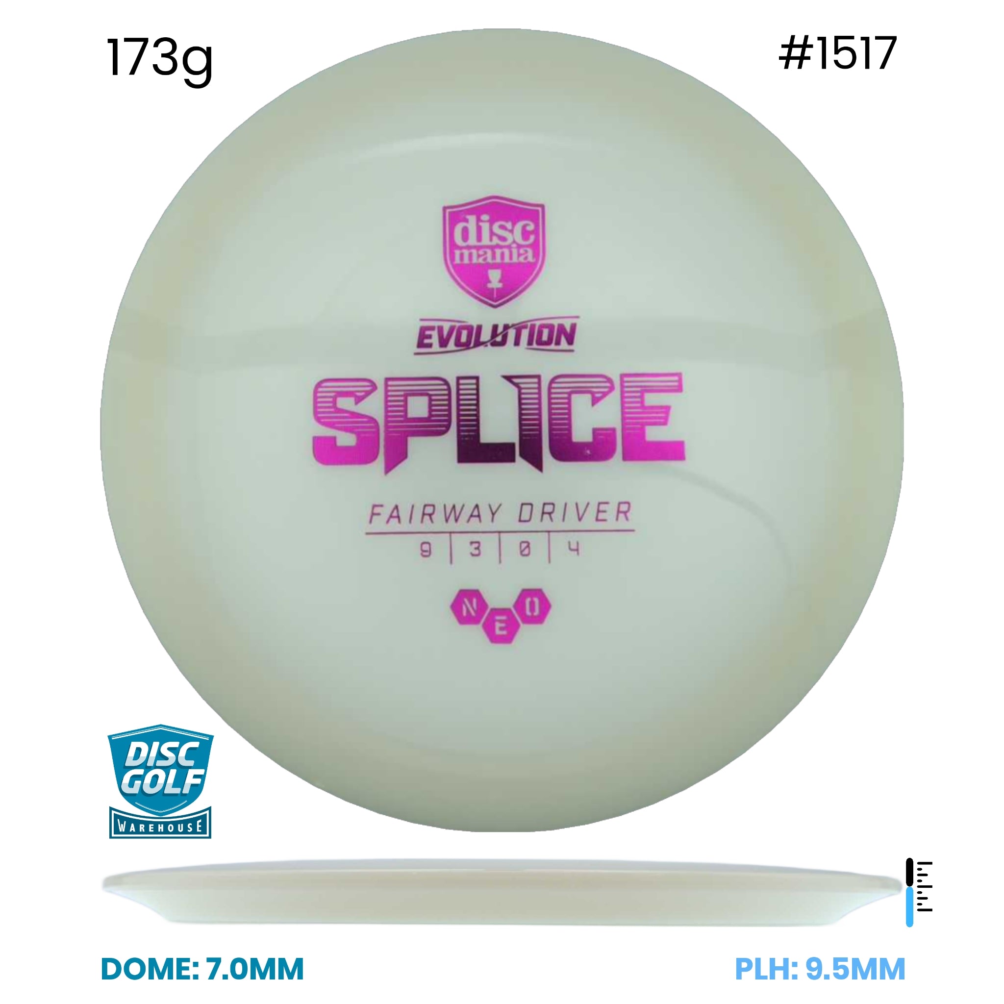 Disc Golf Warehouse Discmania Splice - Neo Plastic White/Purple Metallic 173g