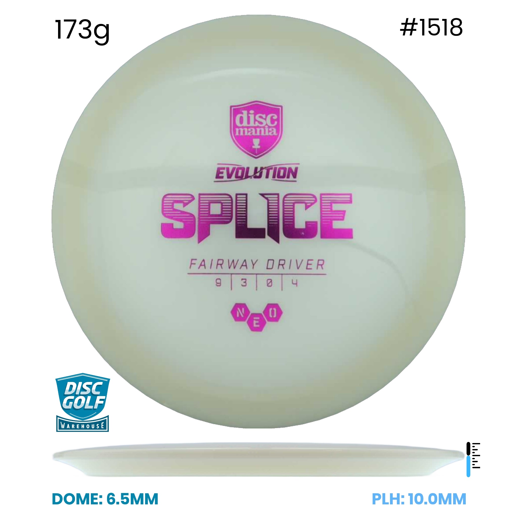 Disc Golf Warehouse Discmania Splice - Neo Plastic White/Purple Metallic 173g