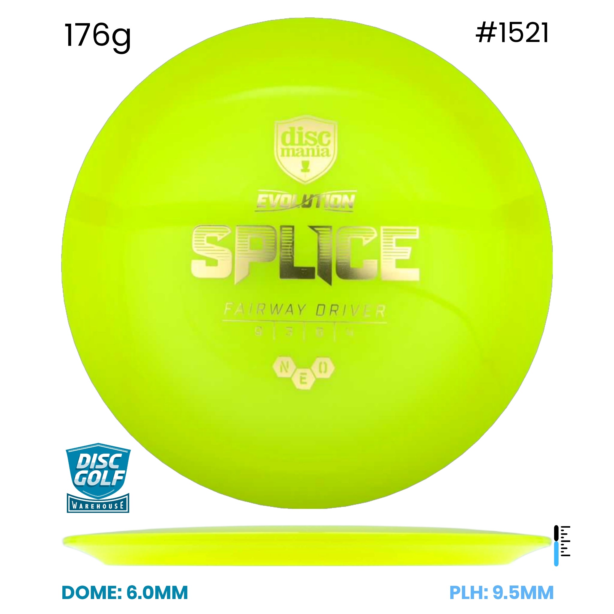Disc Golf Warehouse Discmania Splice - Neo Plastic Yellow/Gold 176g
