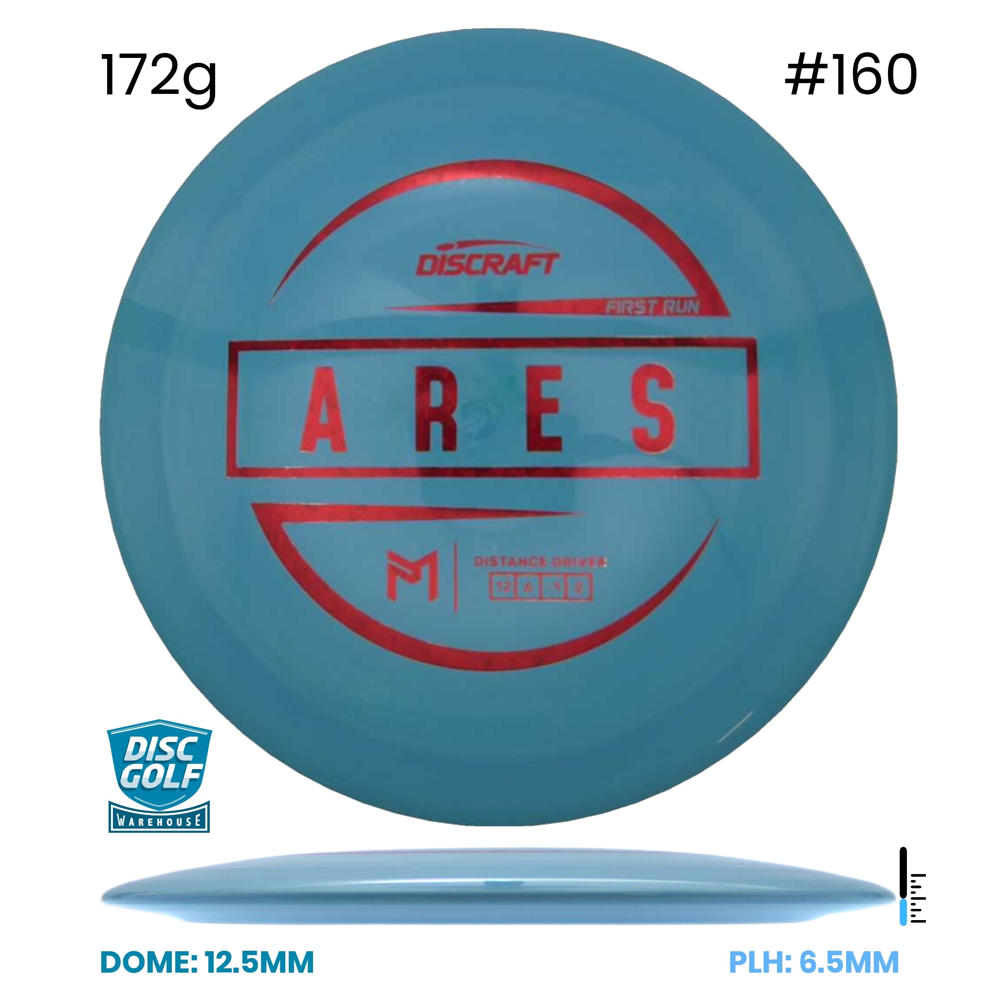 Disc Golf Warehouse Discraft Ares - Paul McBeth ESP Plastic - First Run Blue/Red Metallic 172g