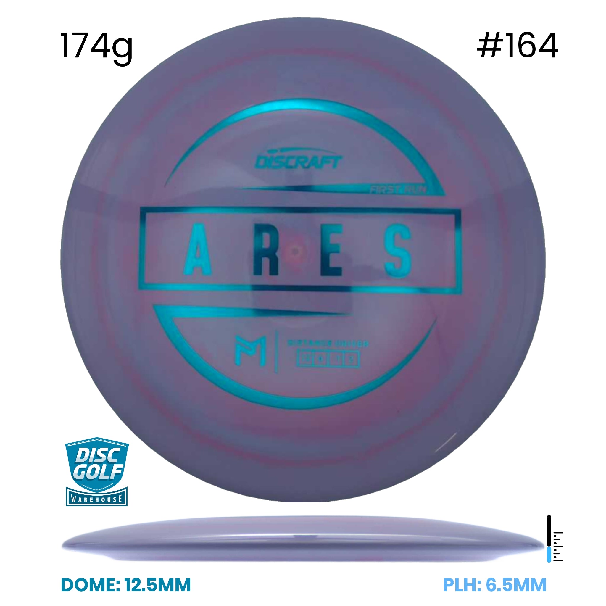 Disc Golf Warehouse Discraft Ares - Paul McBeth ESP Plastic - First Run Purple/Blue Metallic 174g