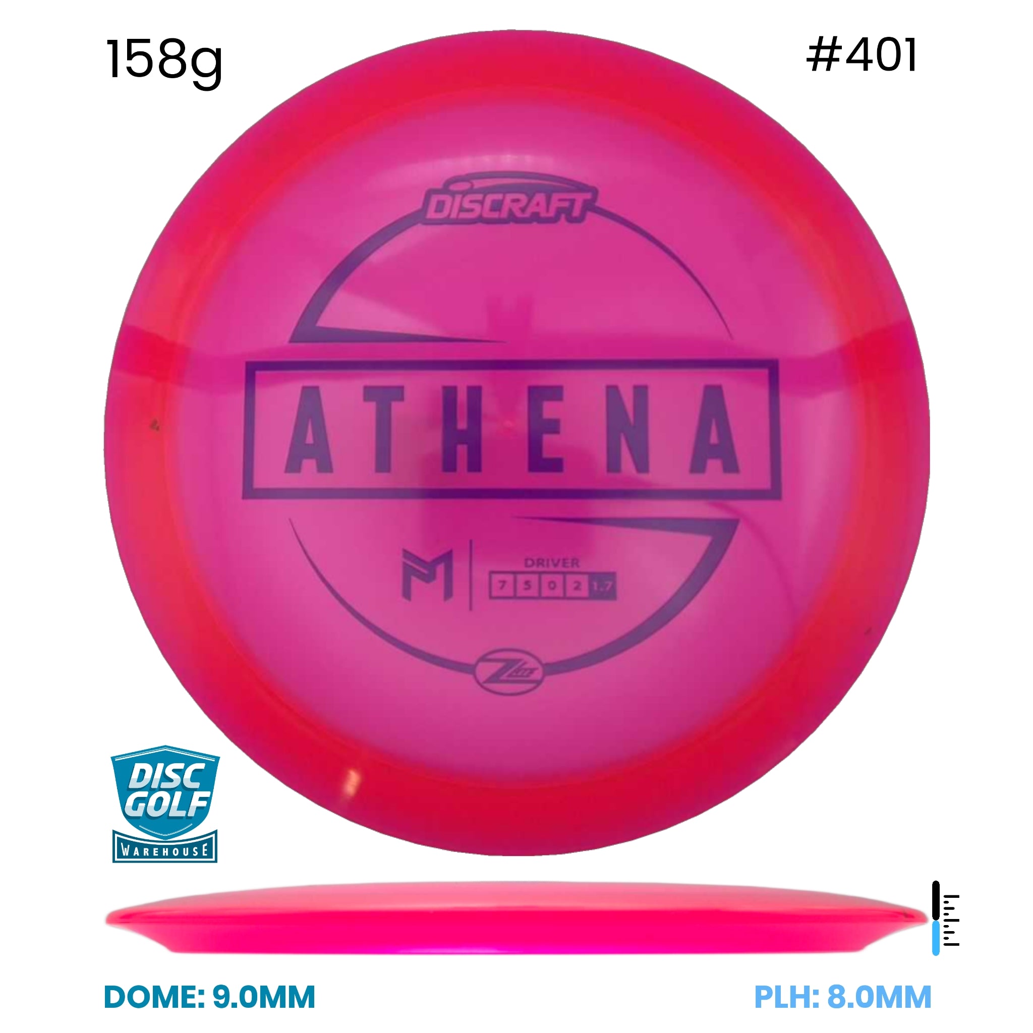 Disc Golf Warehouse Discraft Athena - Paul McBeth Z Lite Plastic Pink/Purple 158g