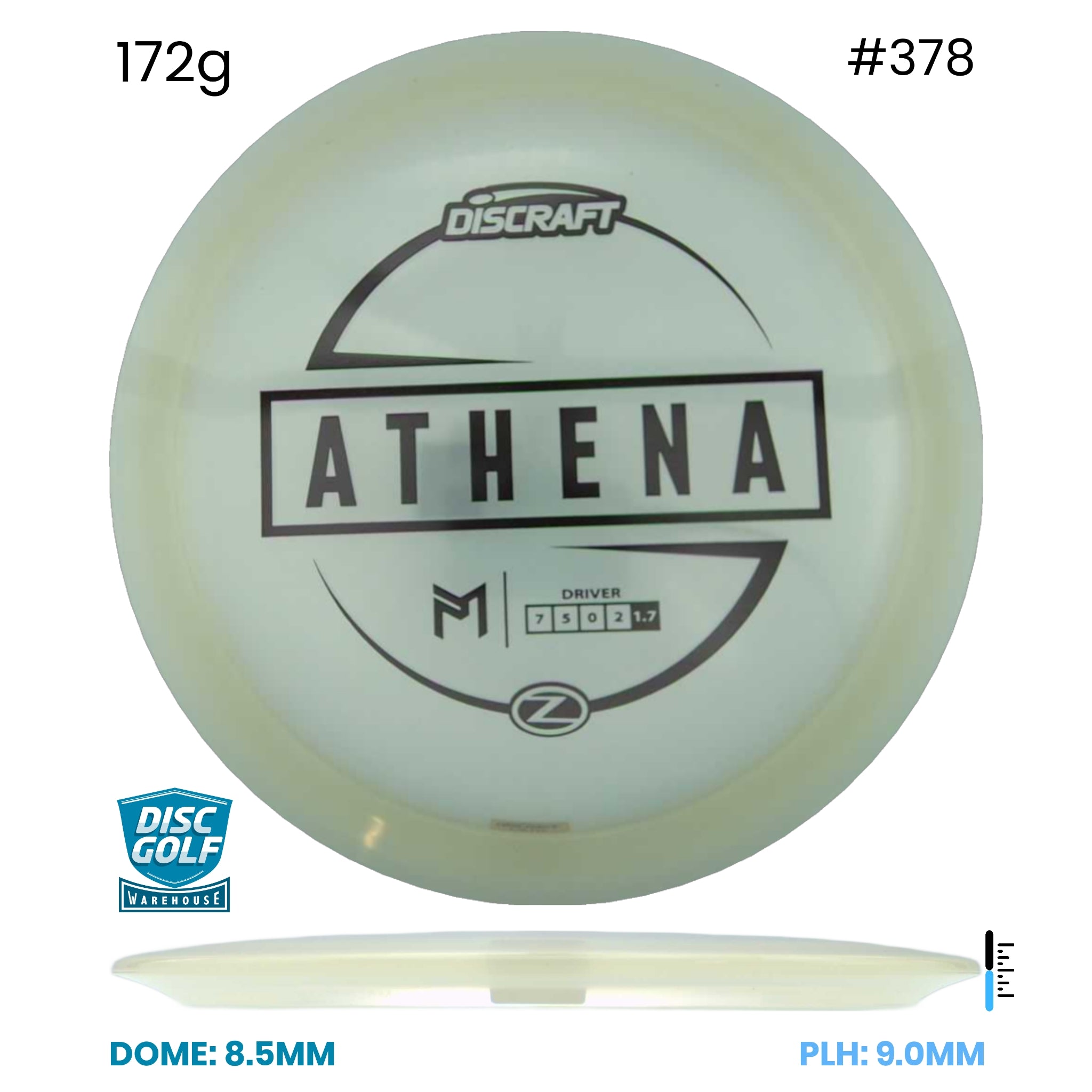 Disc Golf Warehouse Discraft Athena - Paul McBeth Z Plastic Clear/Black 172g