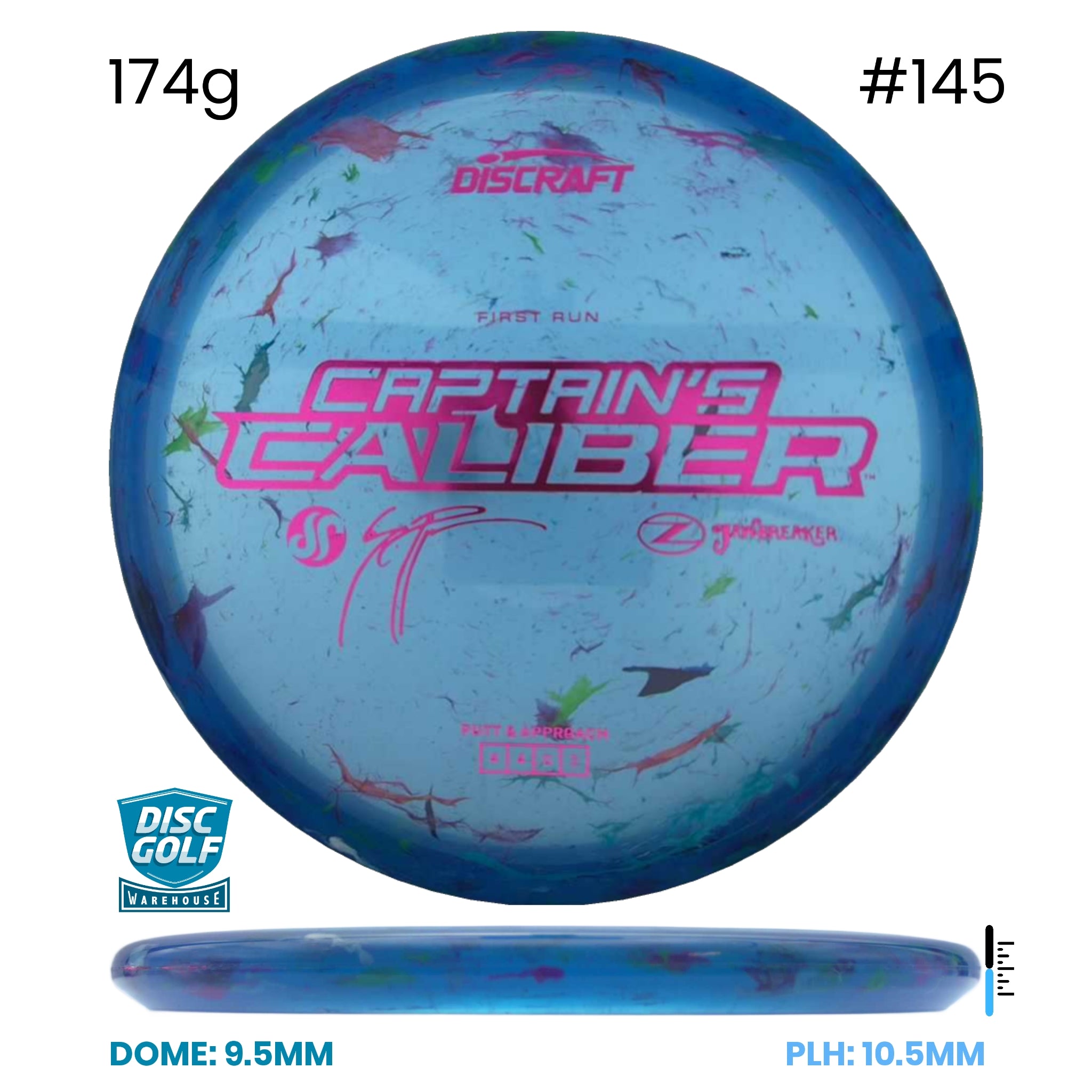 Disc Golf Warehouse Discraft Captains Caliber - Z Jawbreaker Plastic - Seppo Paju Signature Blue/Red Metallic 174g