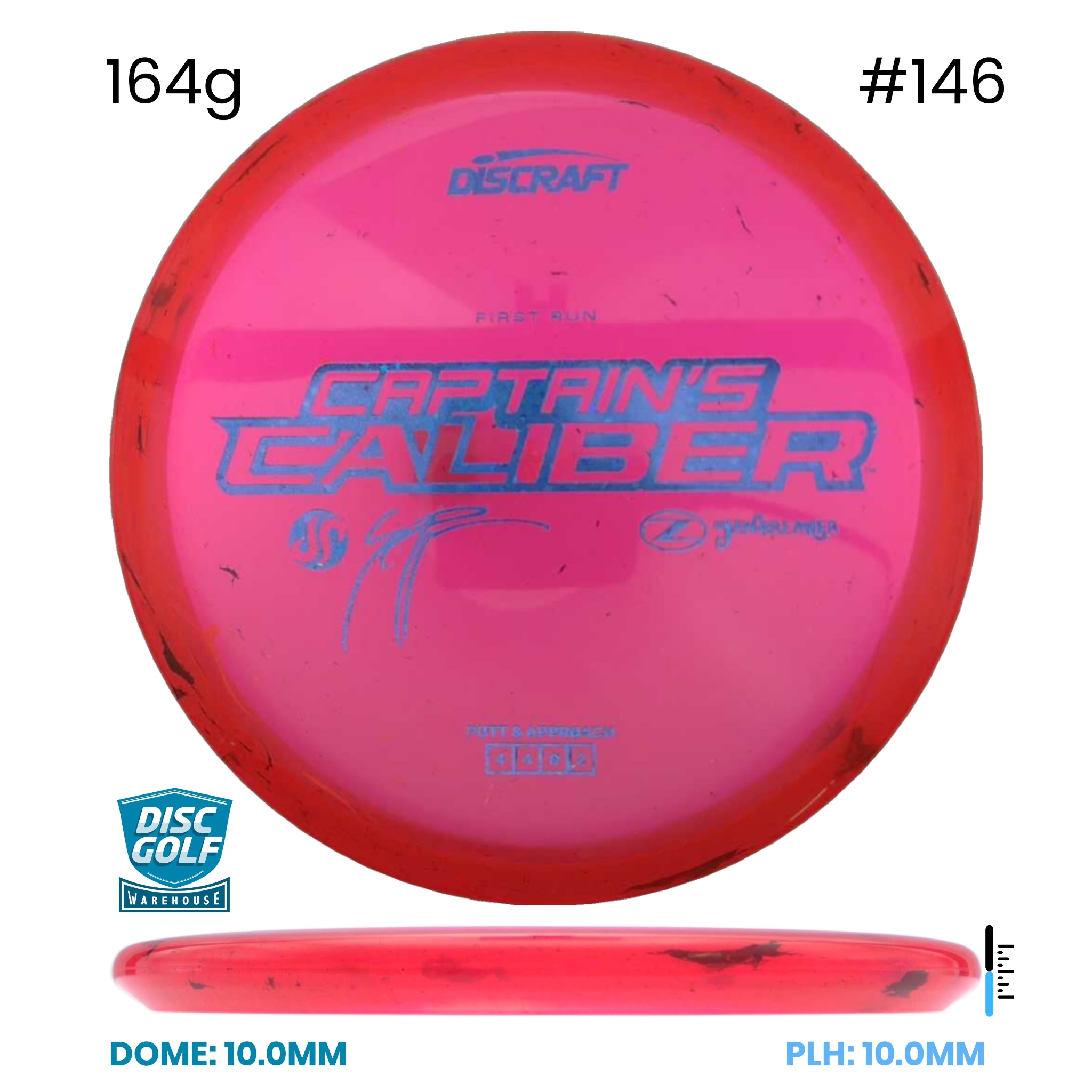 Disc Golf Warehouse Discraft Captains Caliber - Z Jawbreaker Plastic - Seppo Paju Signature Pink/Blue Metallic 164g