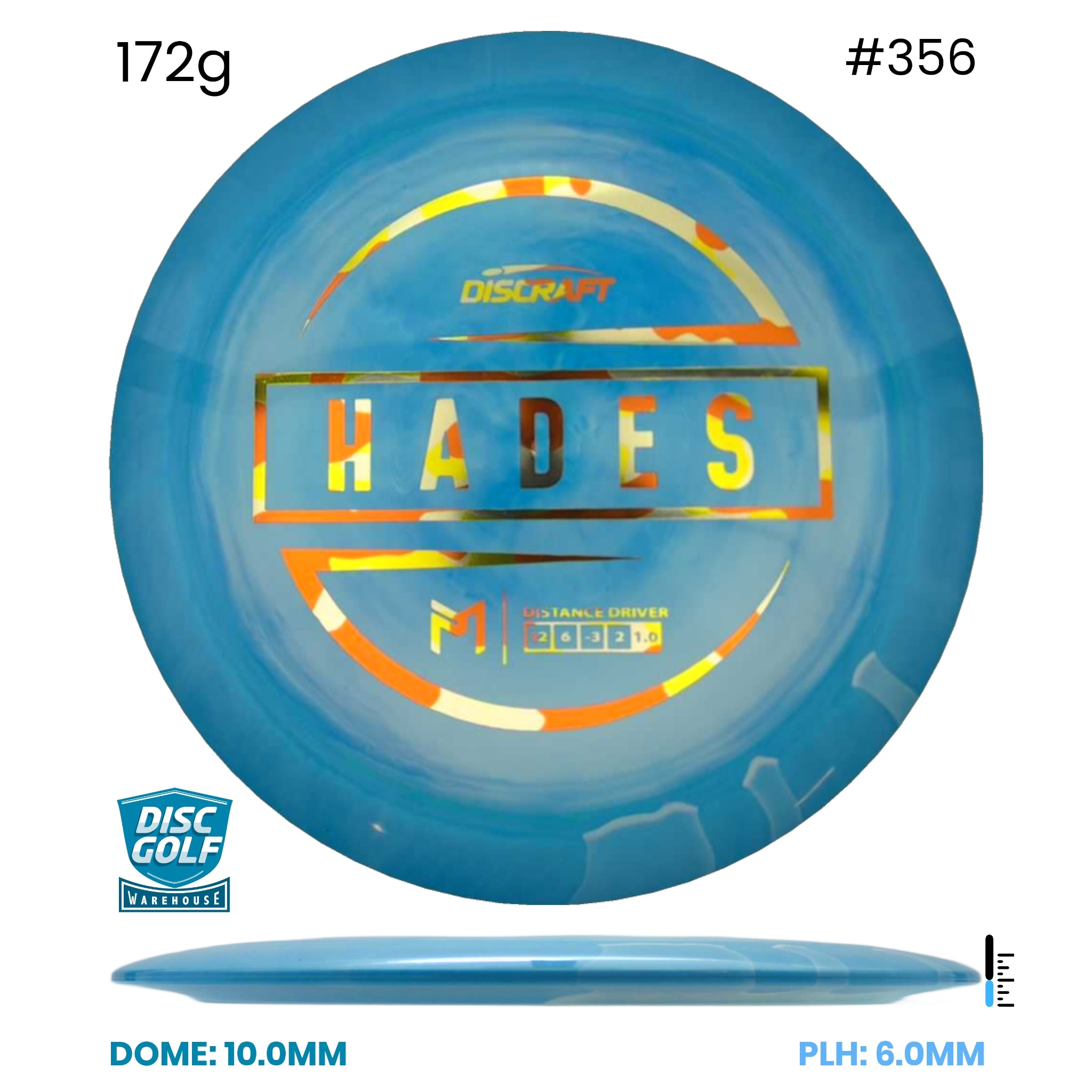 Disc Golf Warehouse Discraft Hades - Paul McBeth ESP Plastic Blue/Gold 172g