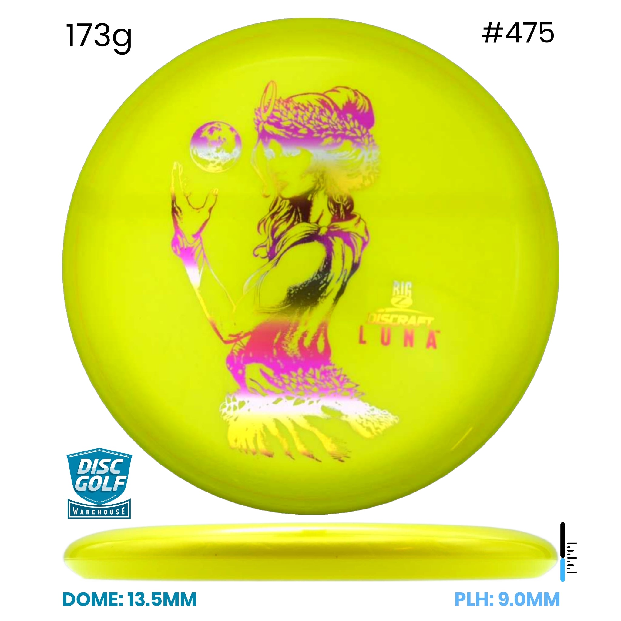 Disc Golf Warehouse Discraft Luna - Paul McBeth Big Z Yellow/Multicolor 173g