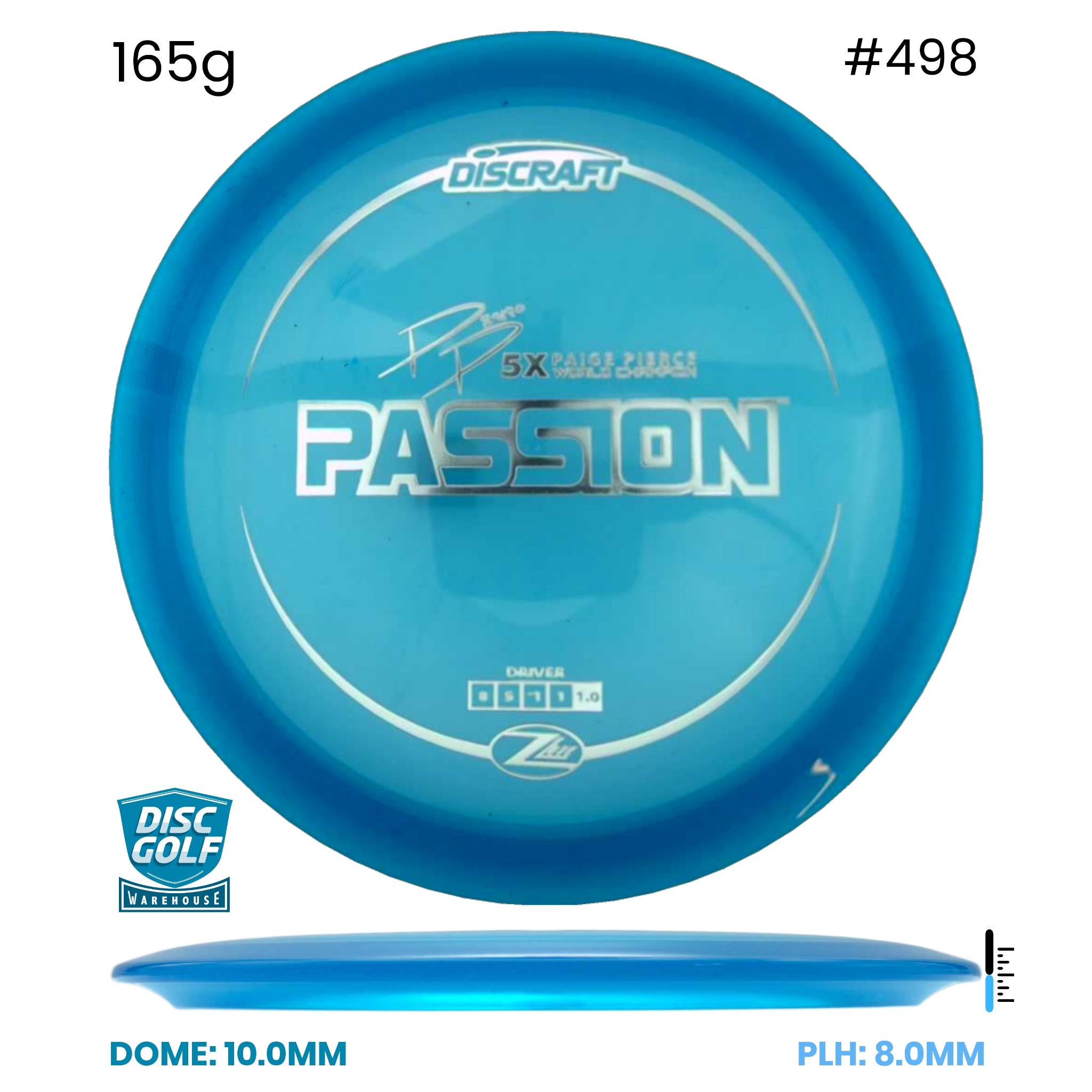 Disc Golf Warehouse Discraft Passion - Paige Pierce Z Lite Plastic Blue/Silver 165g
