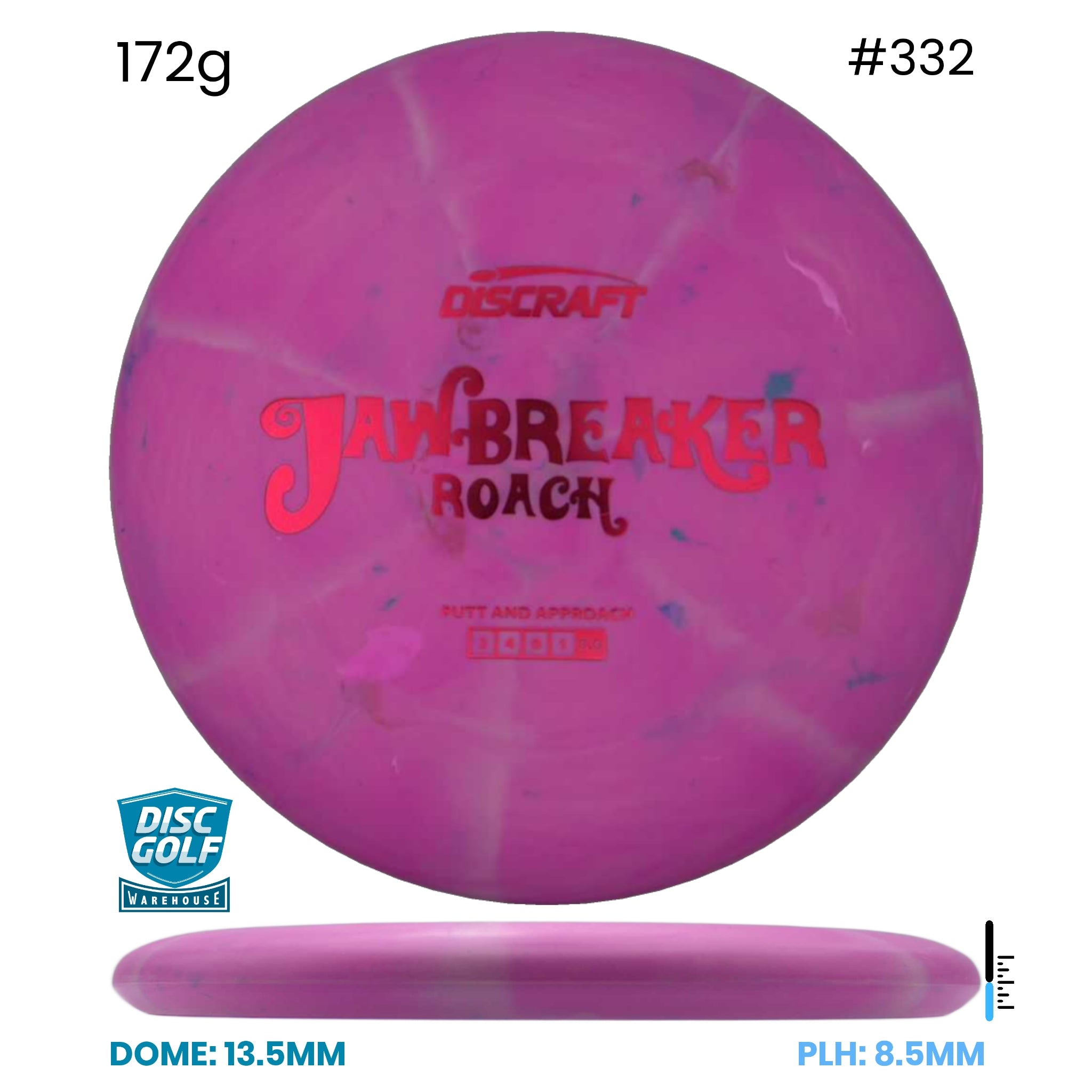 Disc Golf Warehouse Discraft Roach - Jawbreaker Pink/Red Metallic 172g