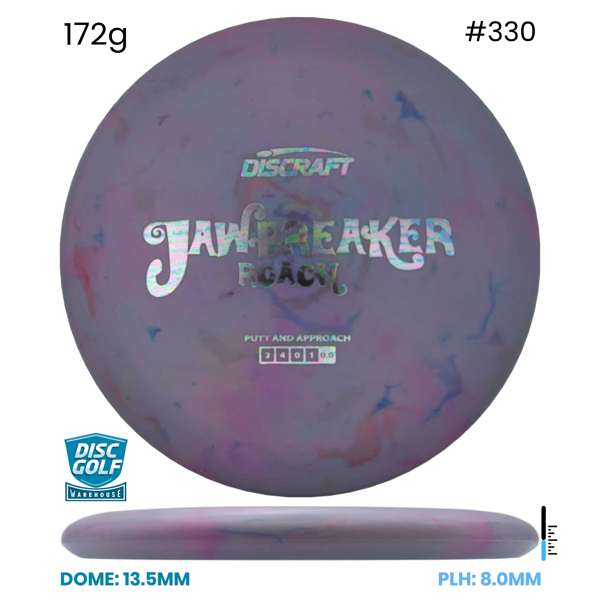 Disc Golf Warehouse Discraft Roach - Jawbreaker Purple/Silver 172g