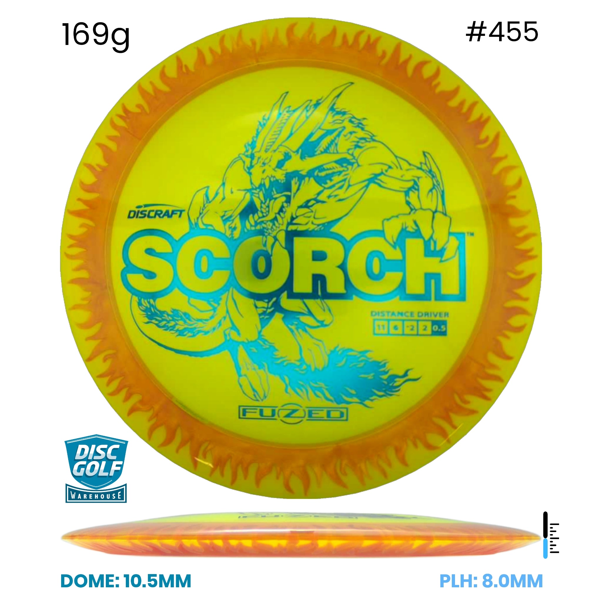 Disc Golf Warehouse Discraft Scorch - FuZed Z Plastic Yellow/Blue Metallic 169g