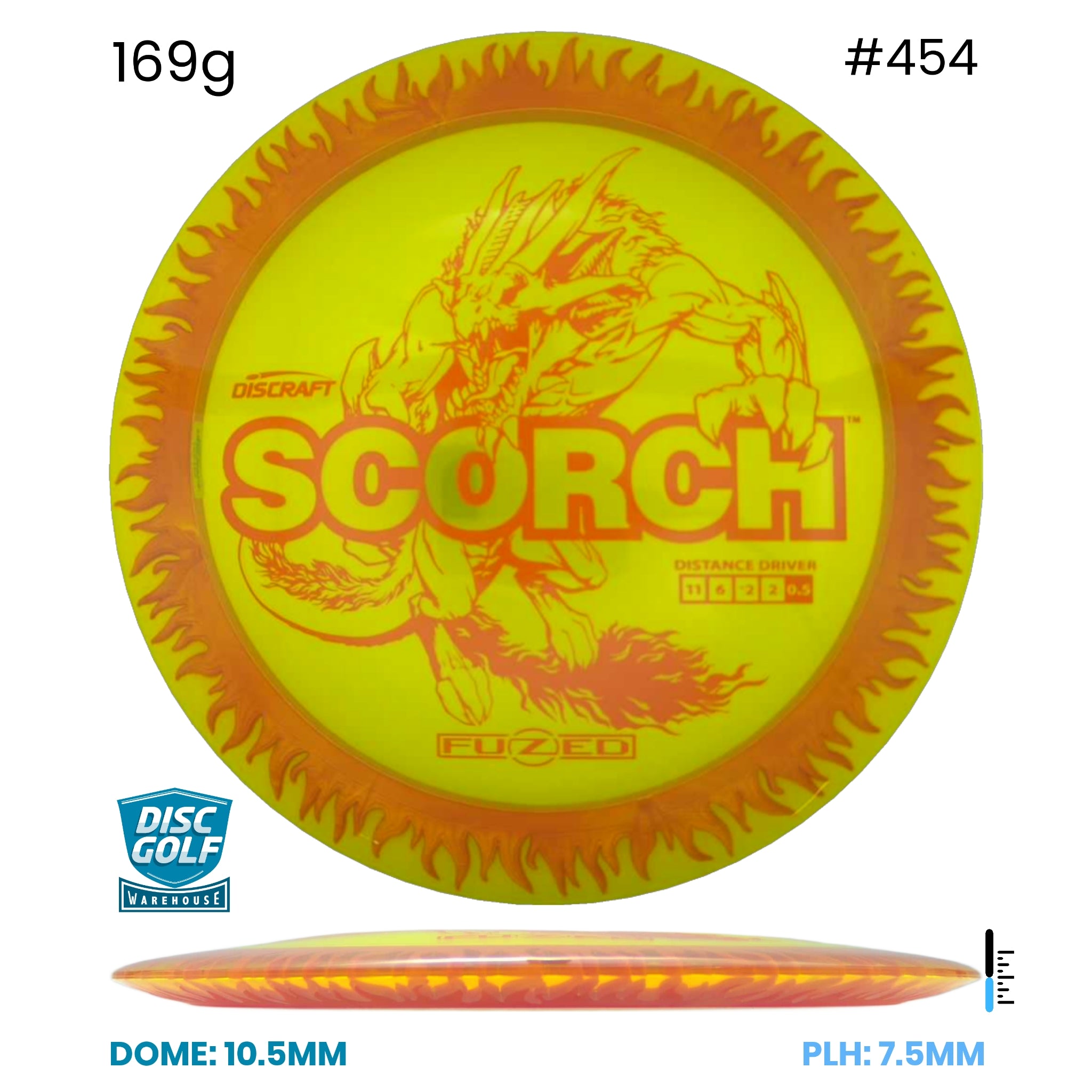 Disc Golf Warehouse Discraft Scorch - FuZed Z Plastic Yellow/Red Metallic 169g
