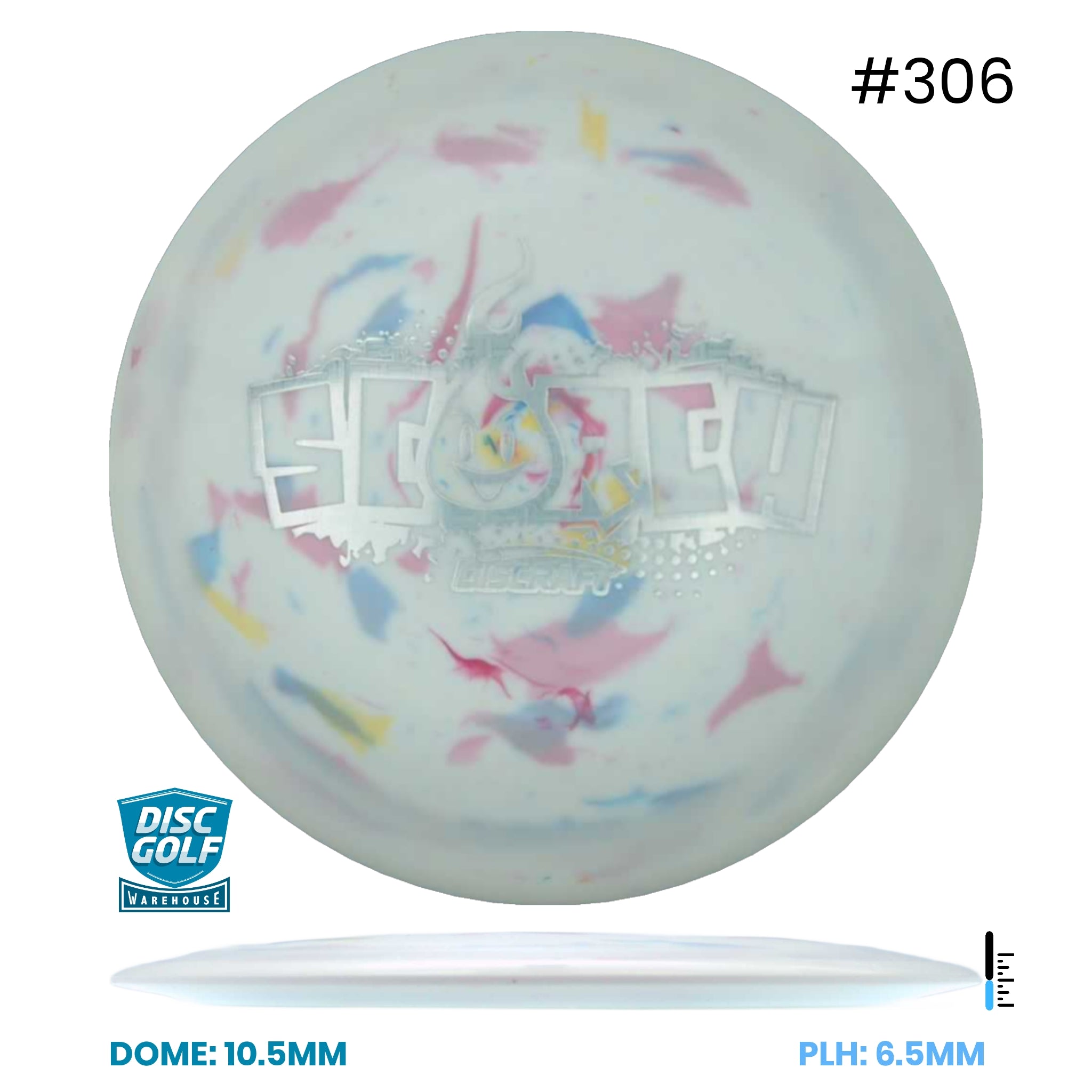 Disc Golf Warehouse Discraft Scorch - Light Weight Jawbreaker Plastic White/#306/Silver