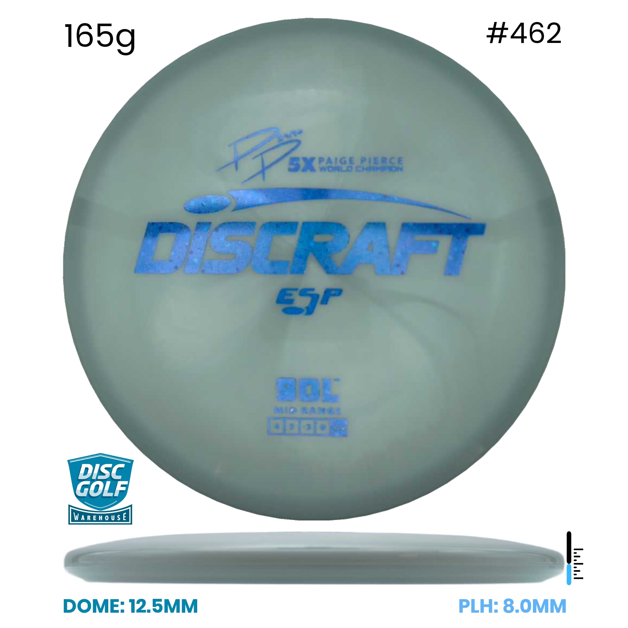 Disc Golf Warehouse Discraft Sol - ESP Plastic White/Blue Metallic 165g